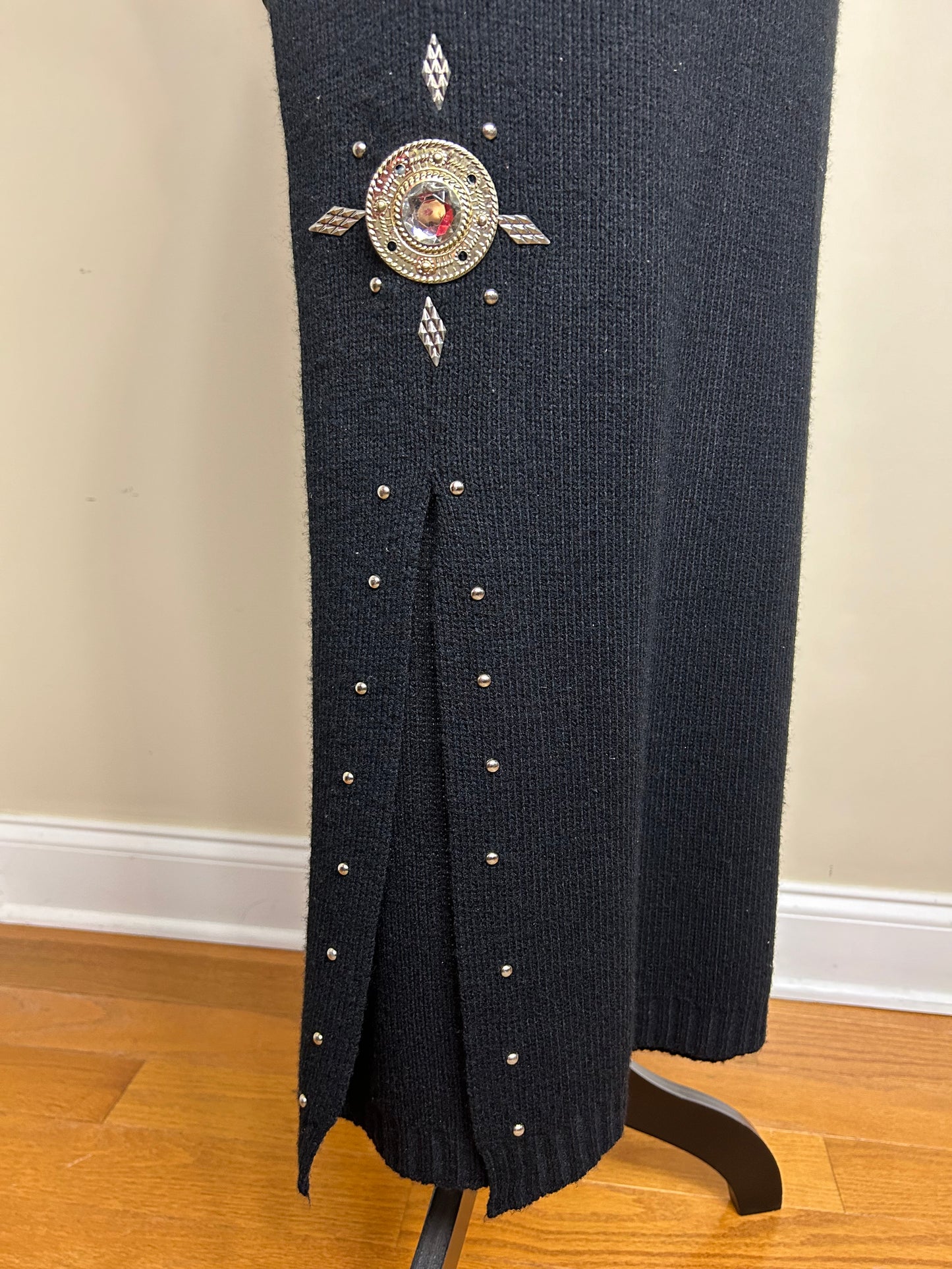 Vintage Bejeweled and Studded Sweater Skirt