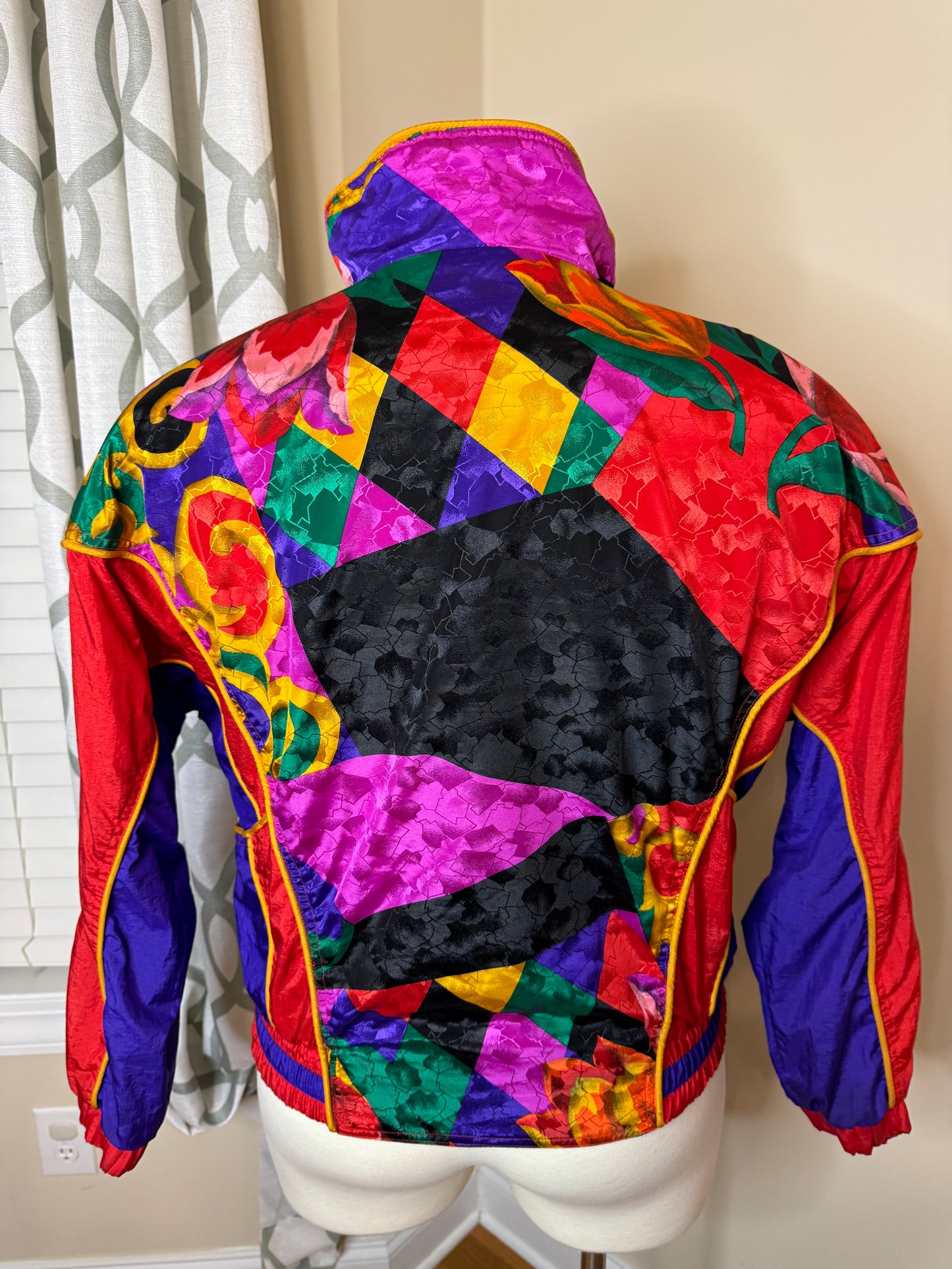 Vintage Abstract Print East West Bomber