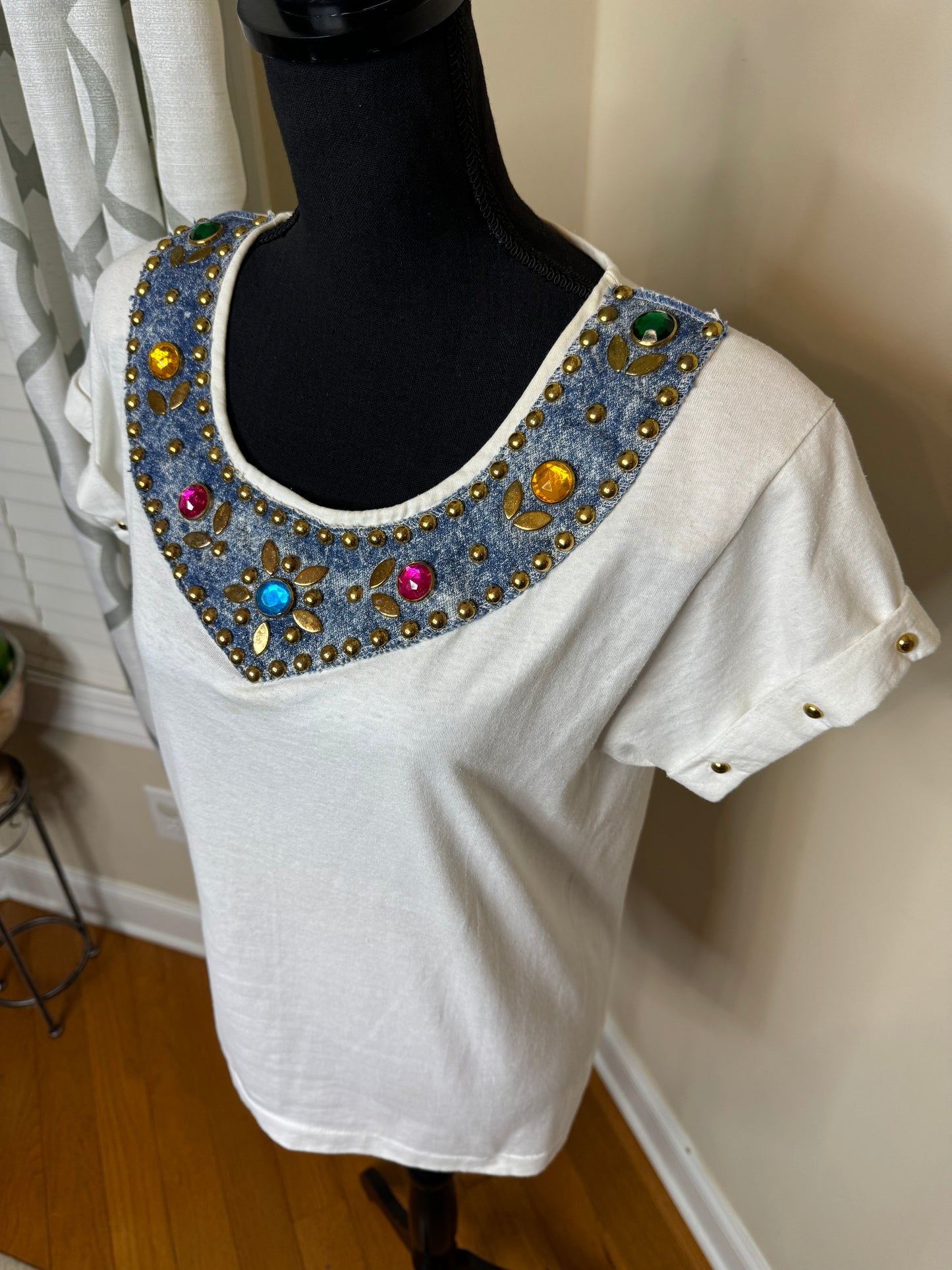Vtg Gepetto Bejeweled Shirt