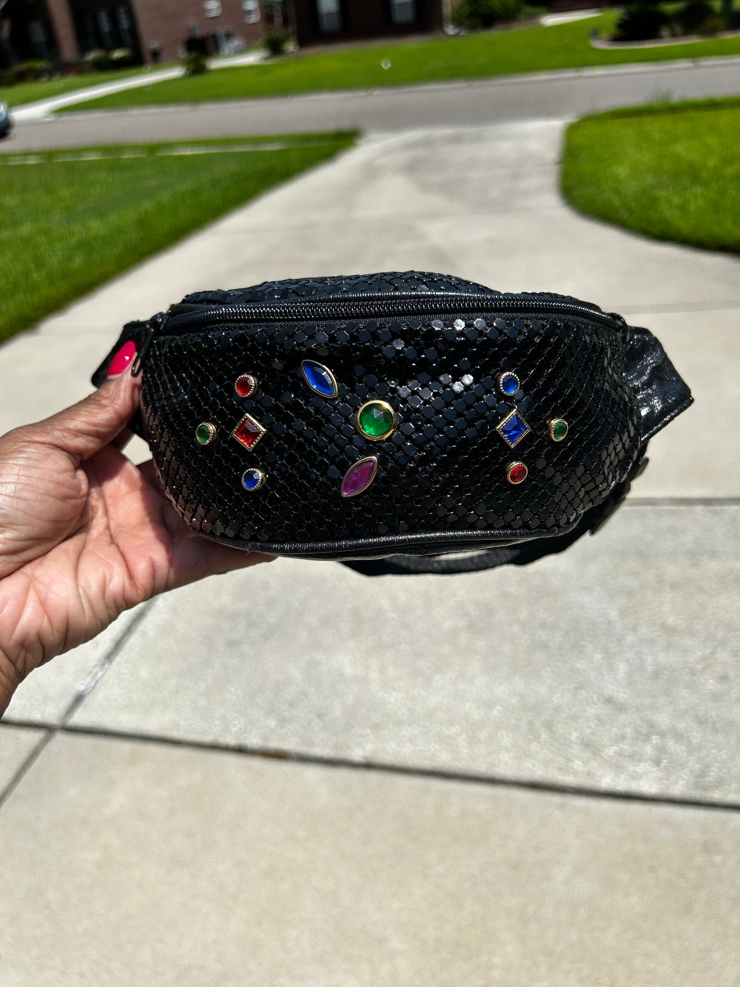 Vtg Bejeweled Fanny Pack