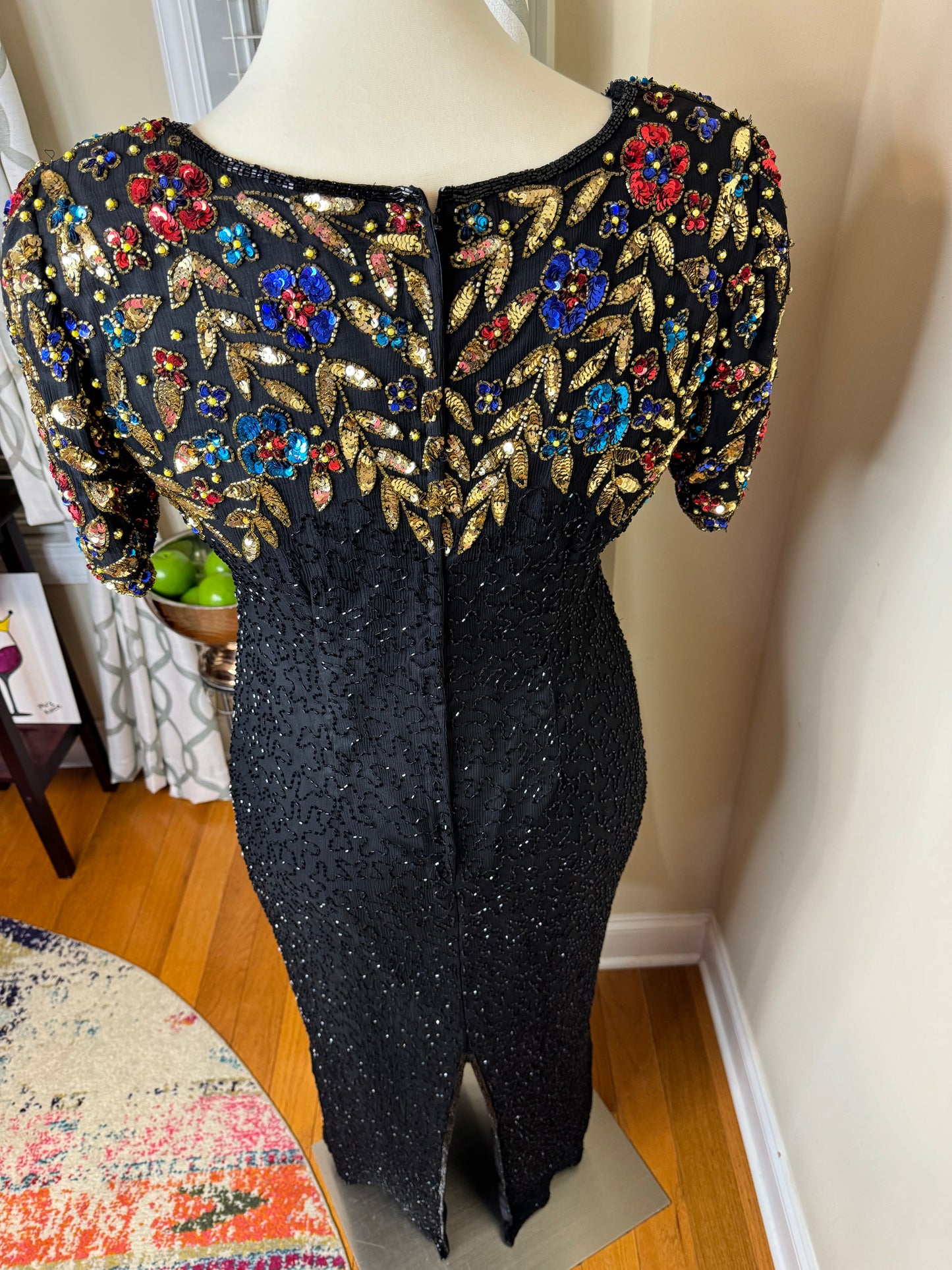 Patra Vintage Sequin Formal Dress Maxi Length