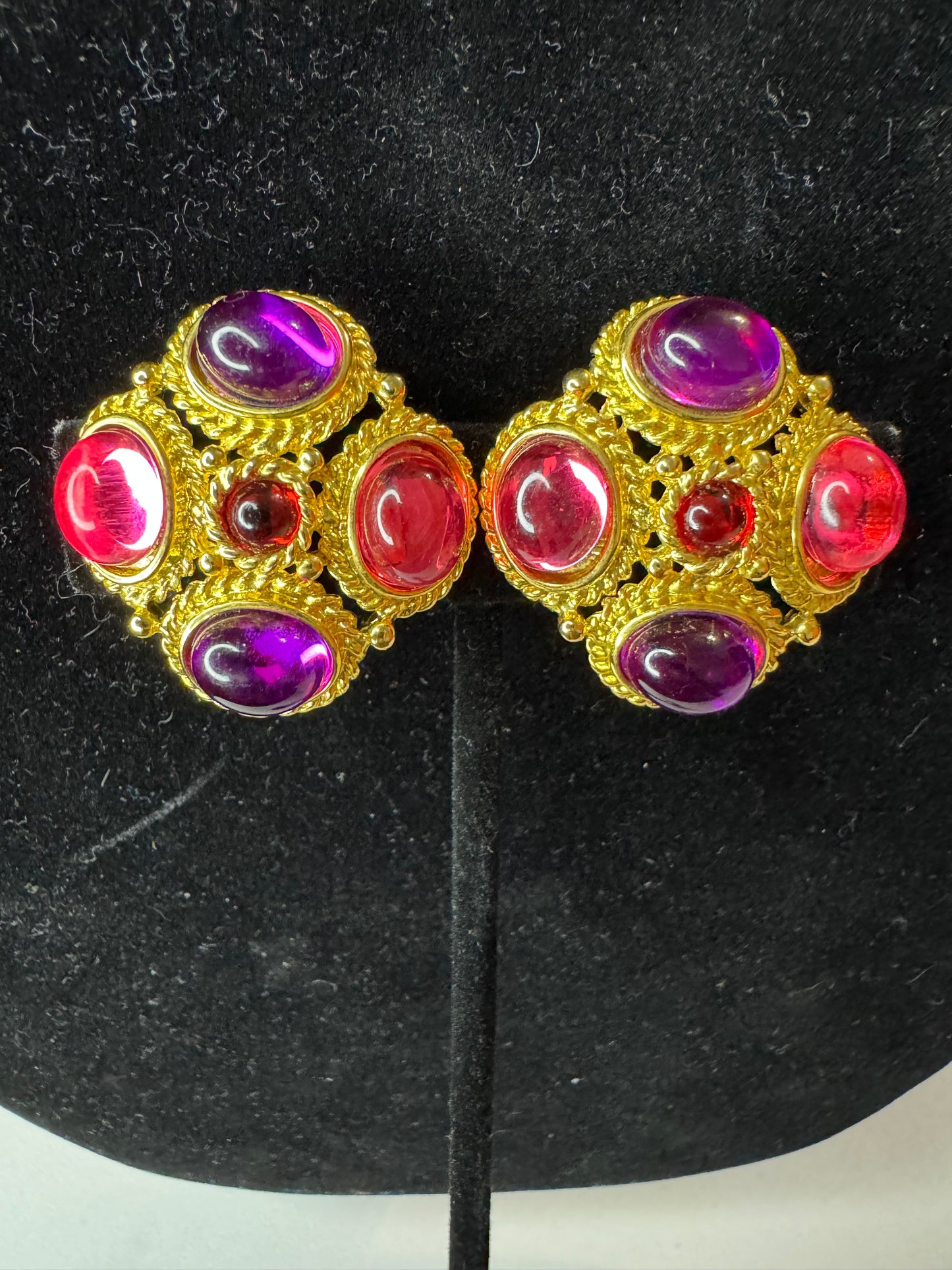 Vtg Jeweled Earrings