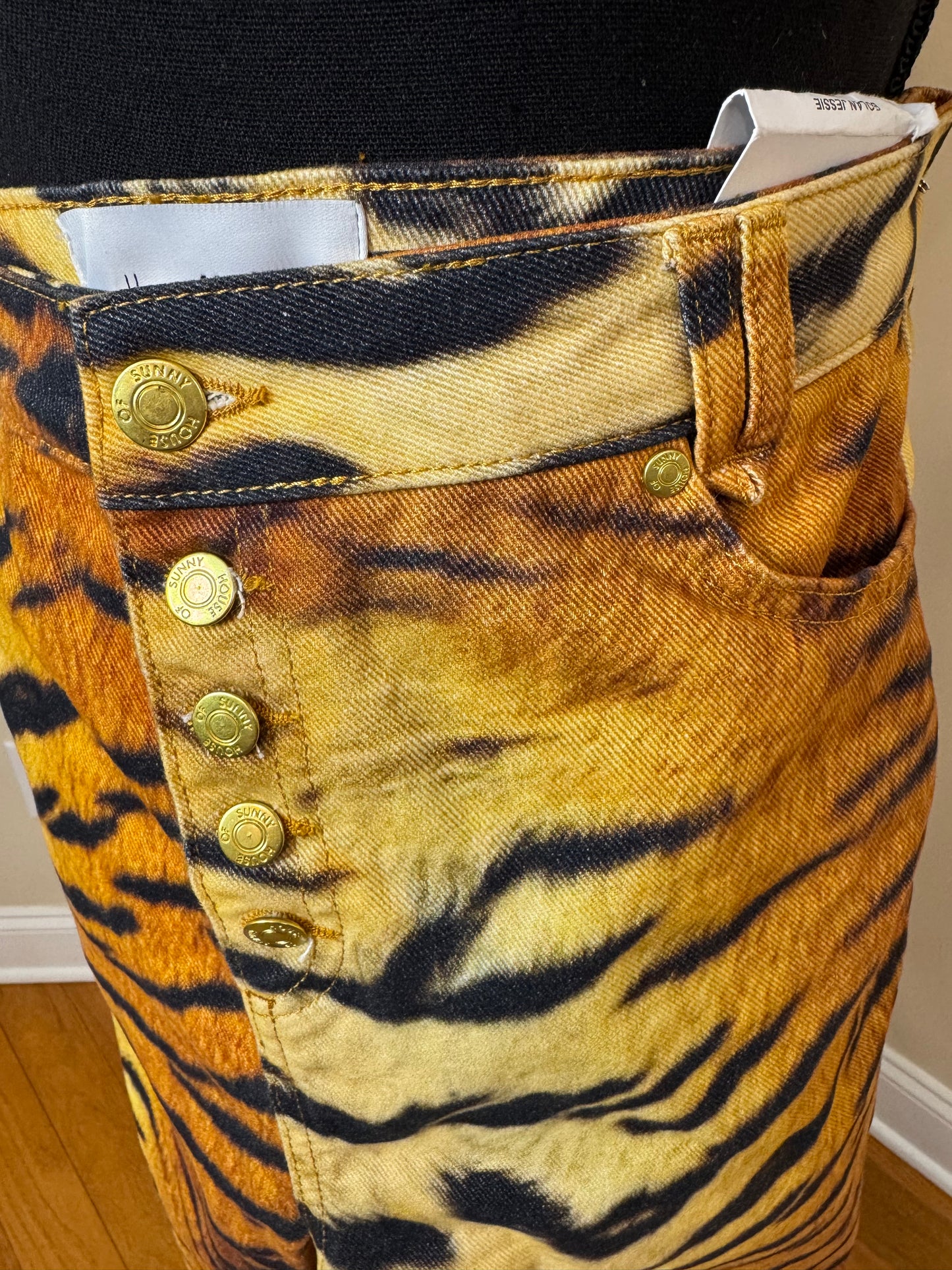 House of Sunny Bolan Jessie Animal Print Jeans NWT