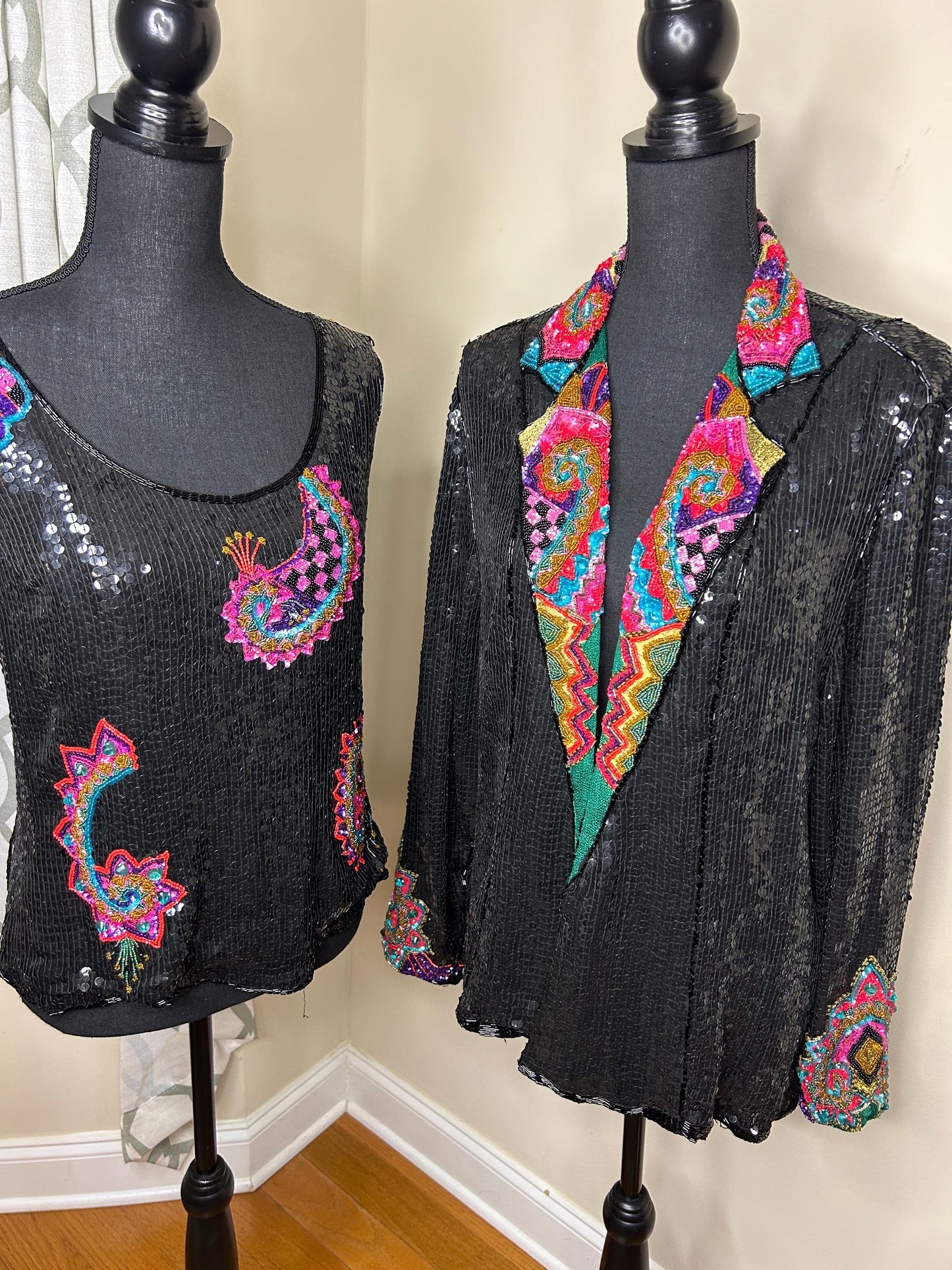 Judith Ann Plus Sequin Blazer with Matching Tank Top