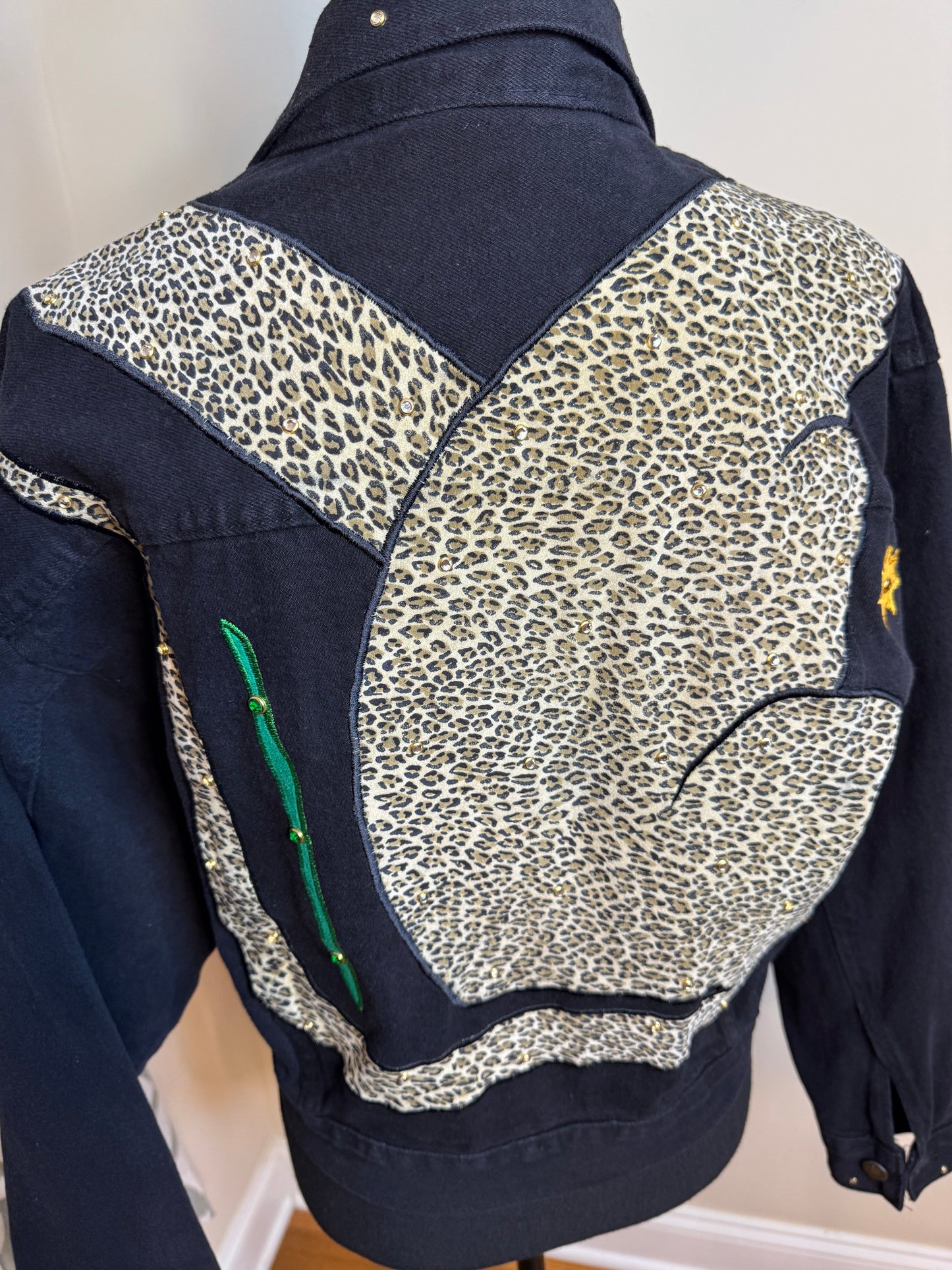 Tamorah Marie Bejeweled and Embroidered Denim Jacket NWT
