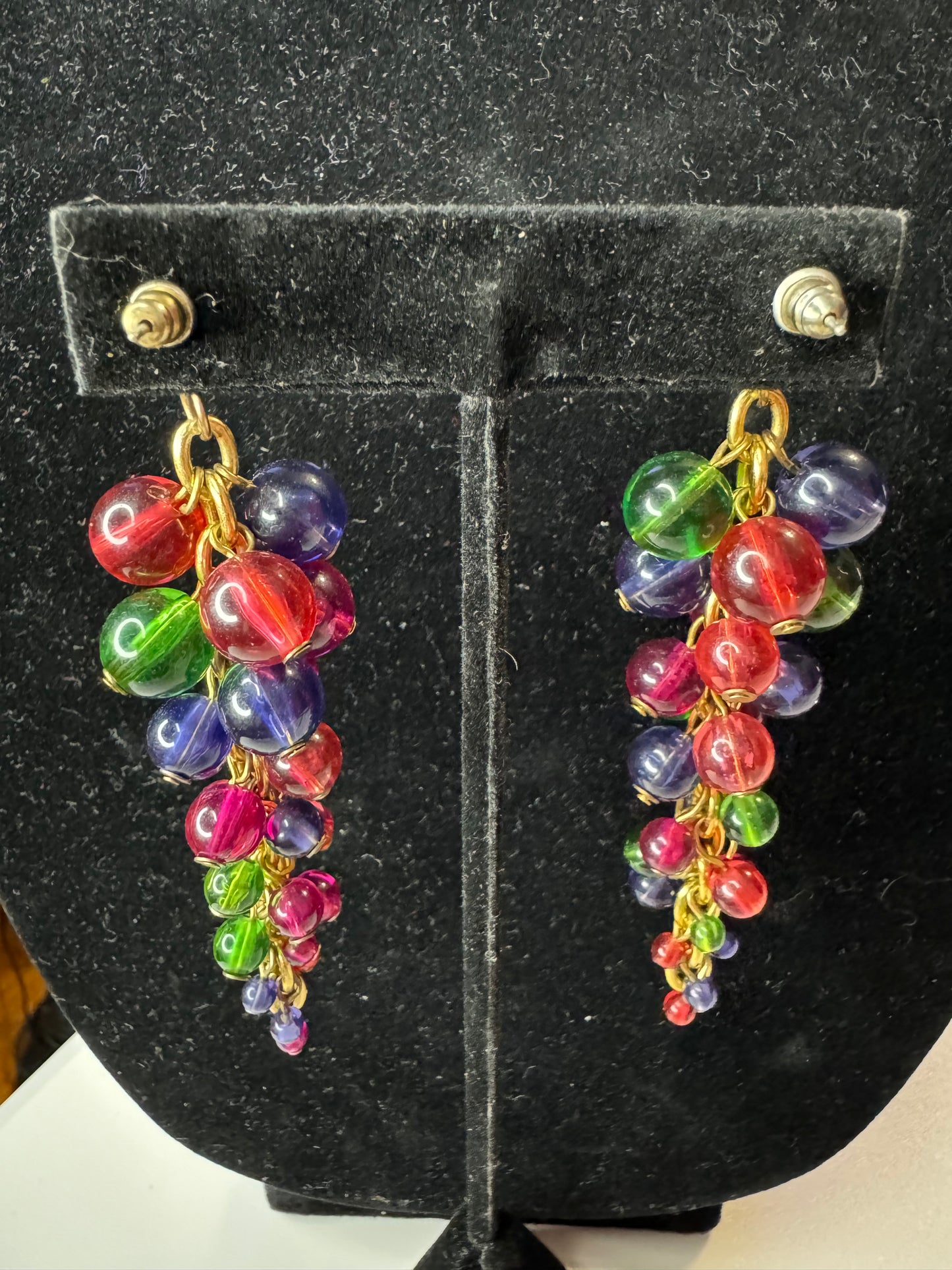 Vtg Dangle Colorful Earrings