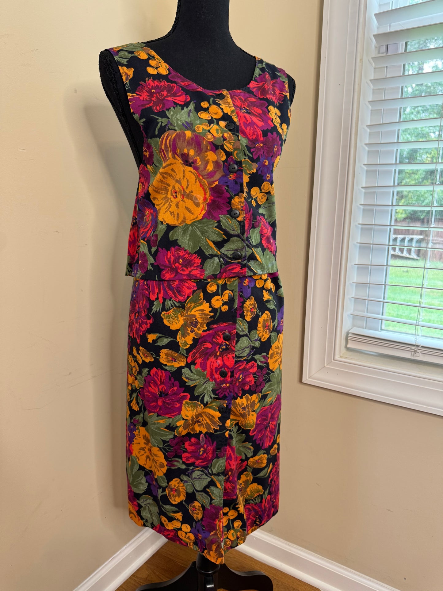 Vtg 2-Piece Floral Set