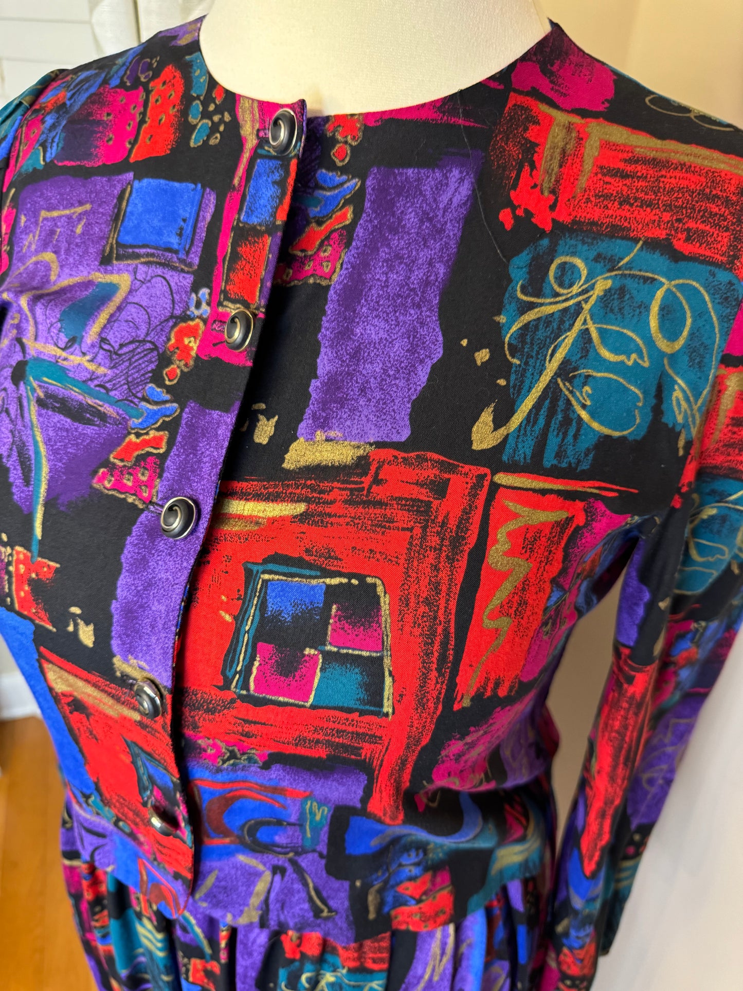 Vtg 2-Piece Abstract Print Set