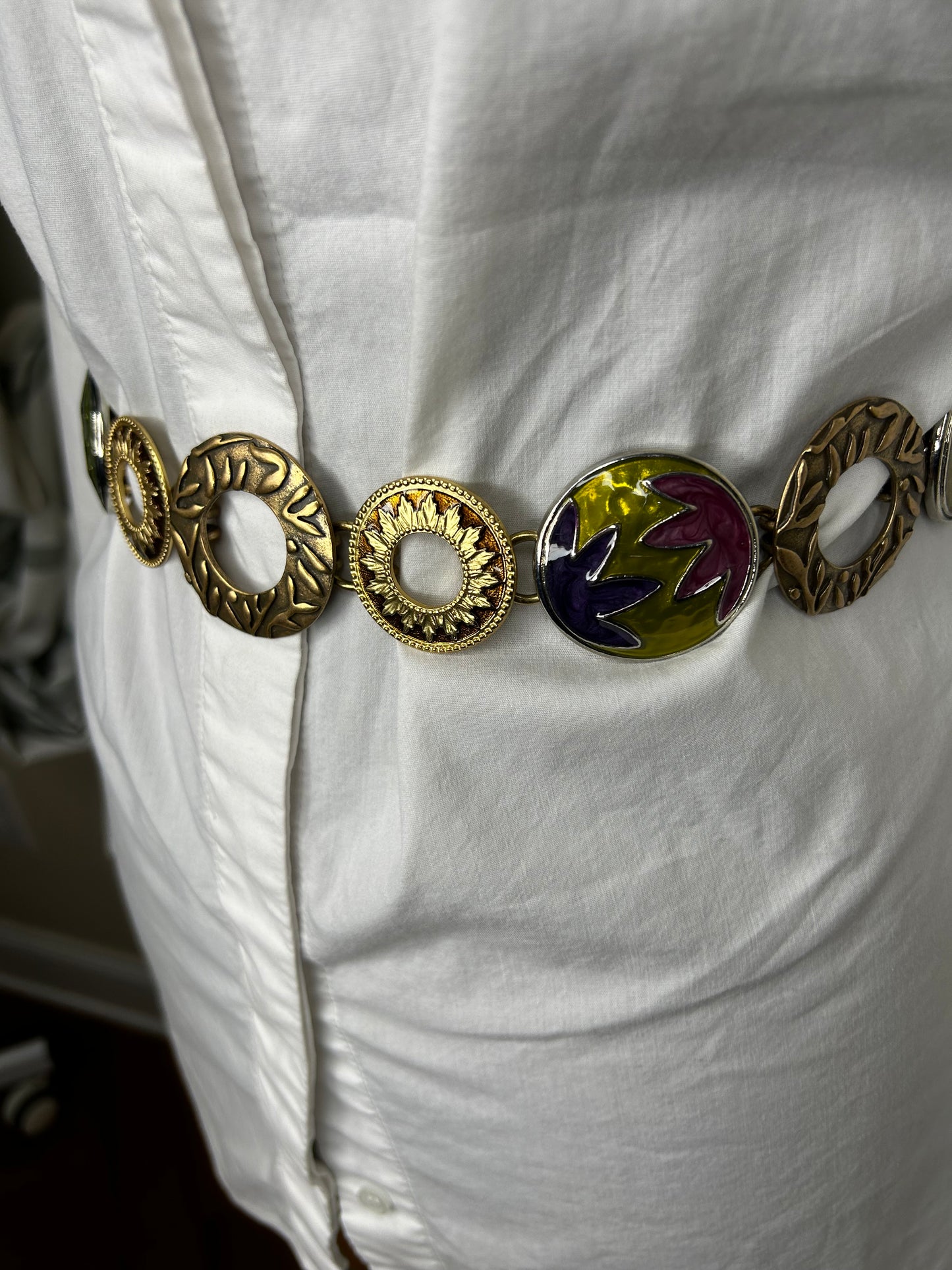 Vintage Chico's Multi Toned Chain Belt