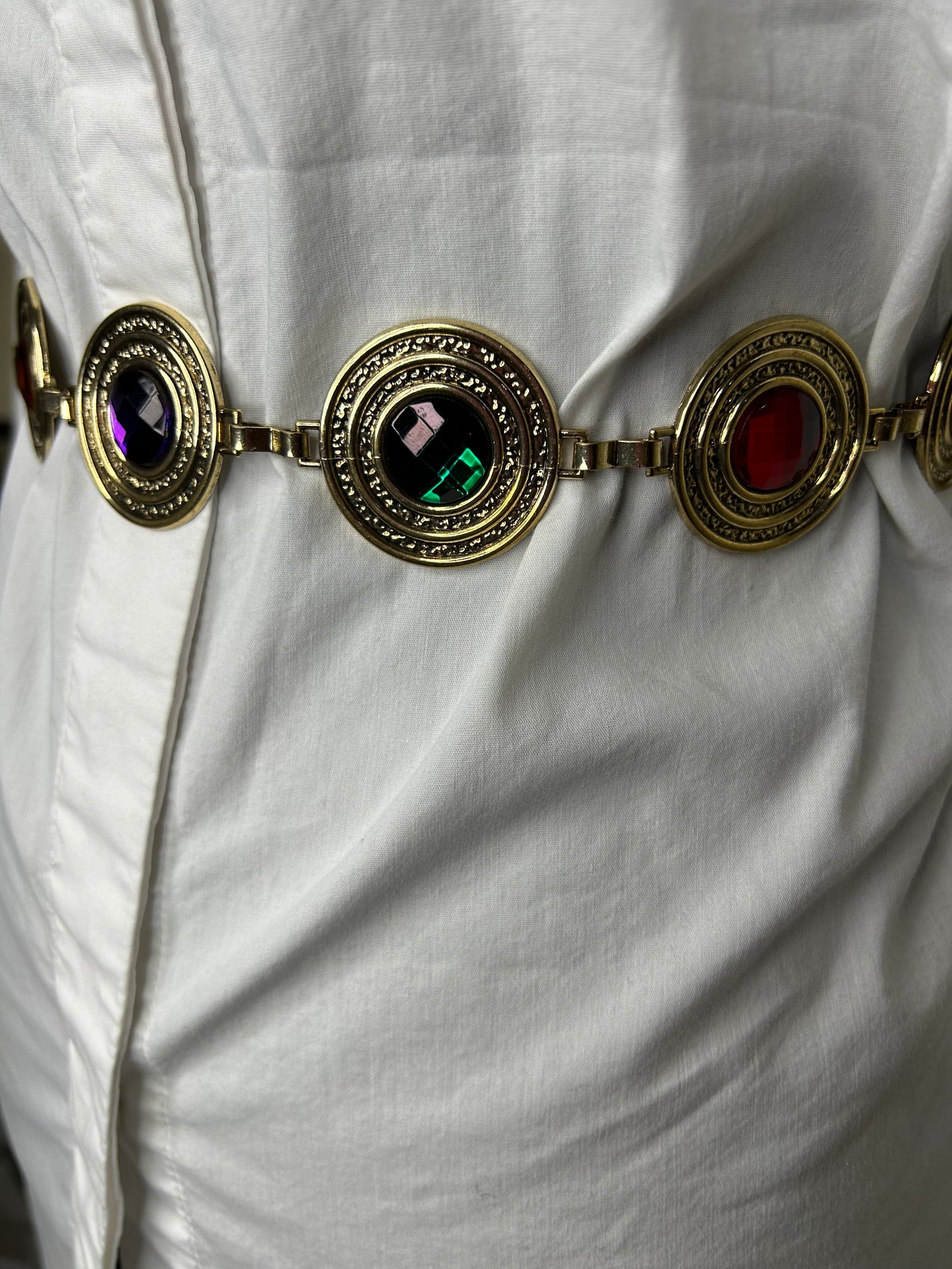 Multi Coloured Jewel Vintage Chain Belt