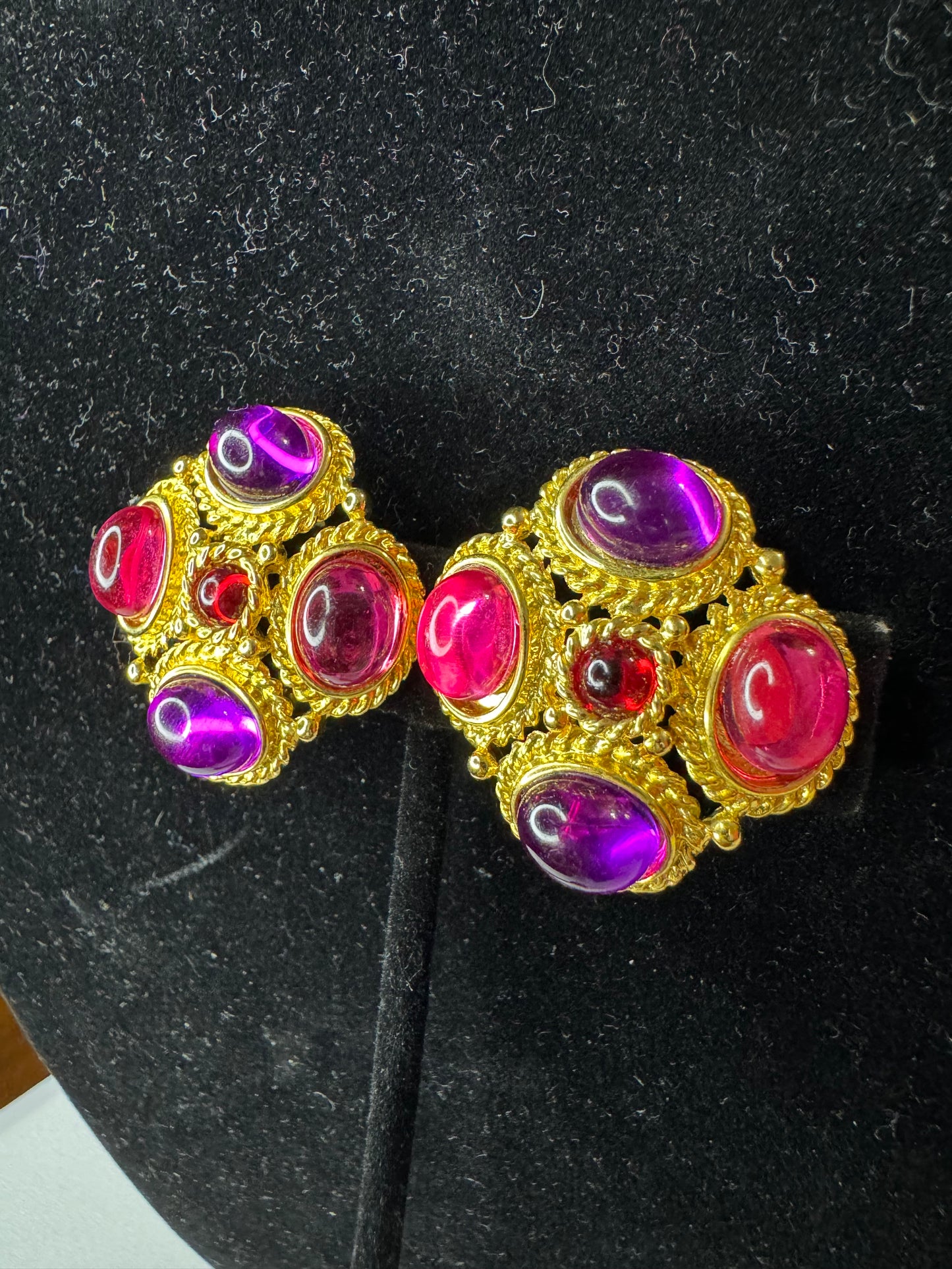 Vtg Jeweled Earrings