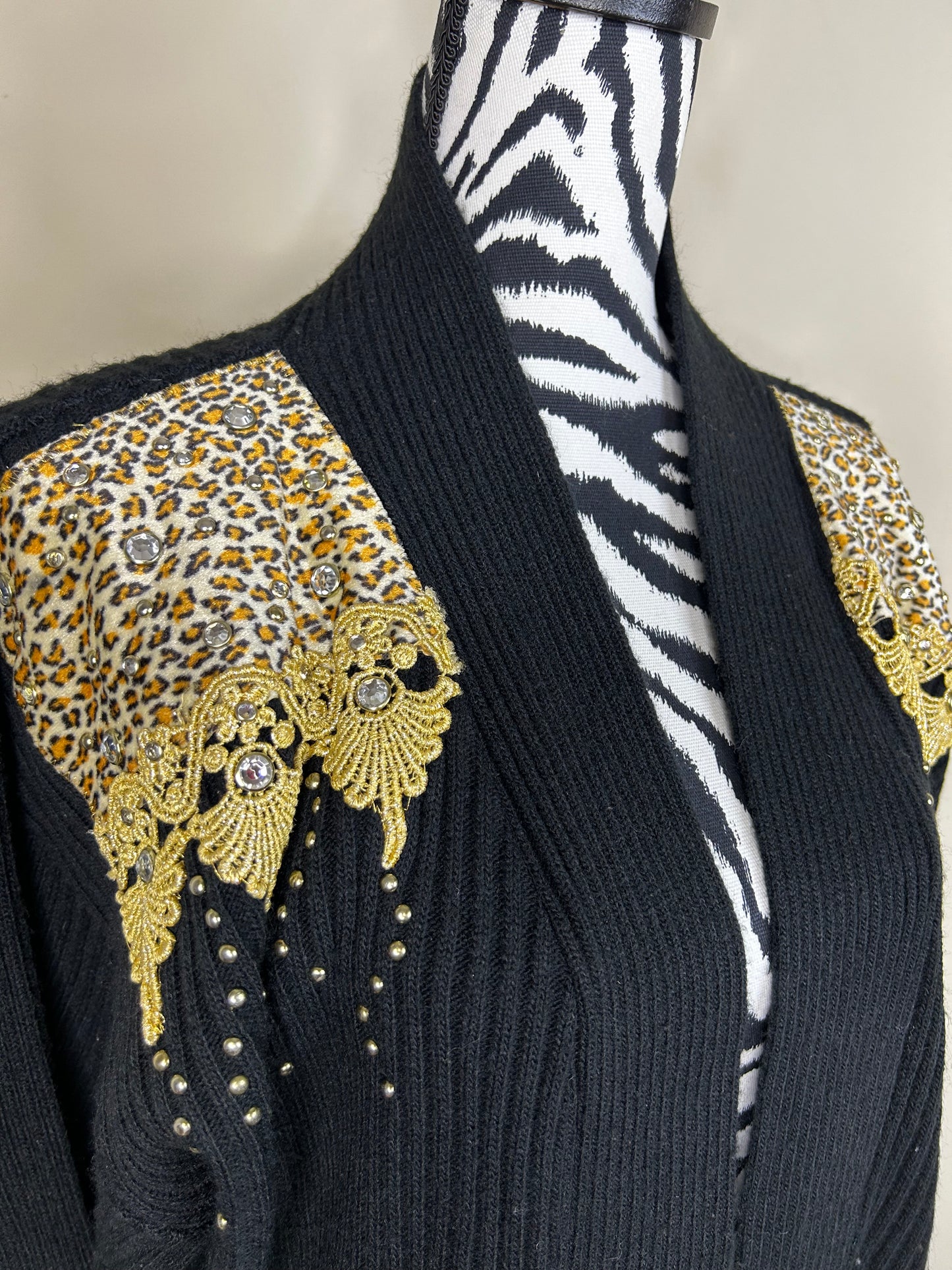 Vintage FOCUS Bejeweled Open Duster