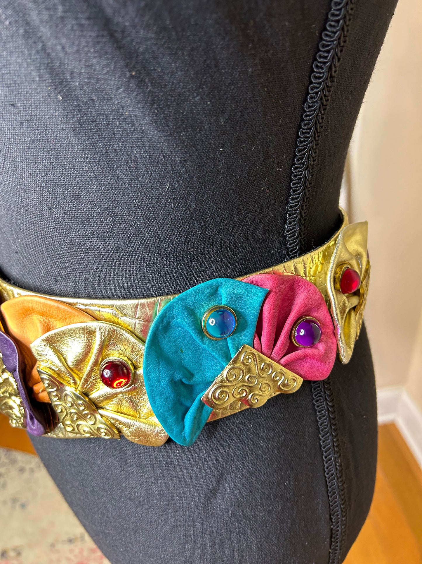 Jeweled Nina Arjani Genuine Leather Belt
