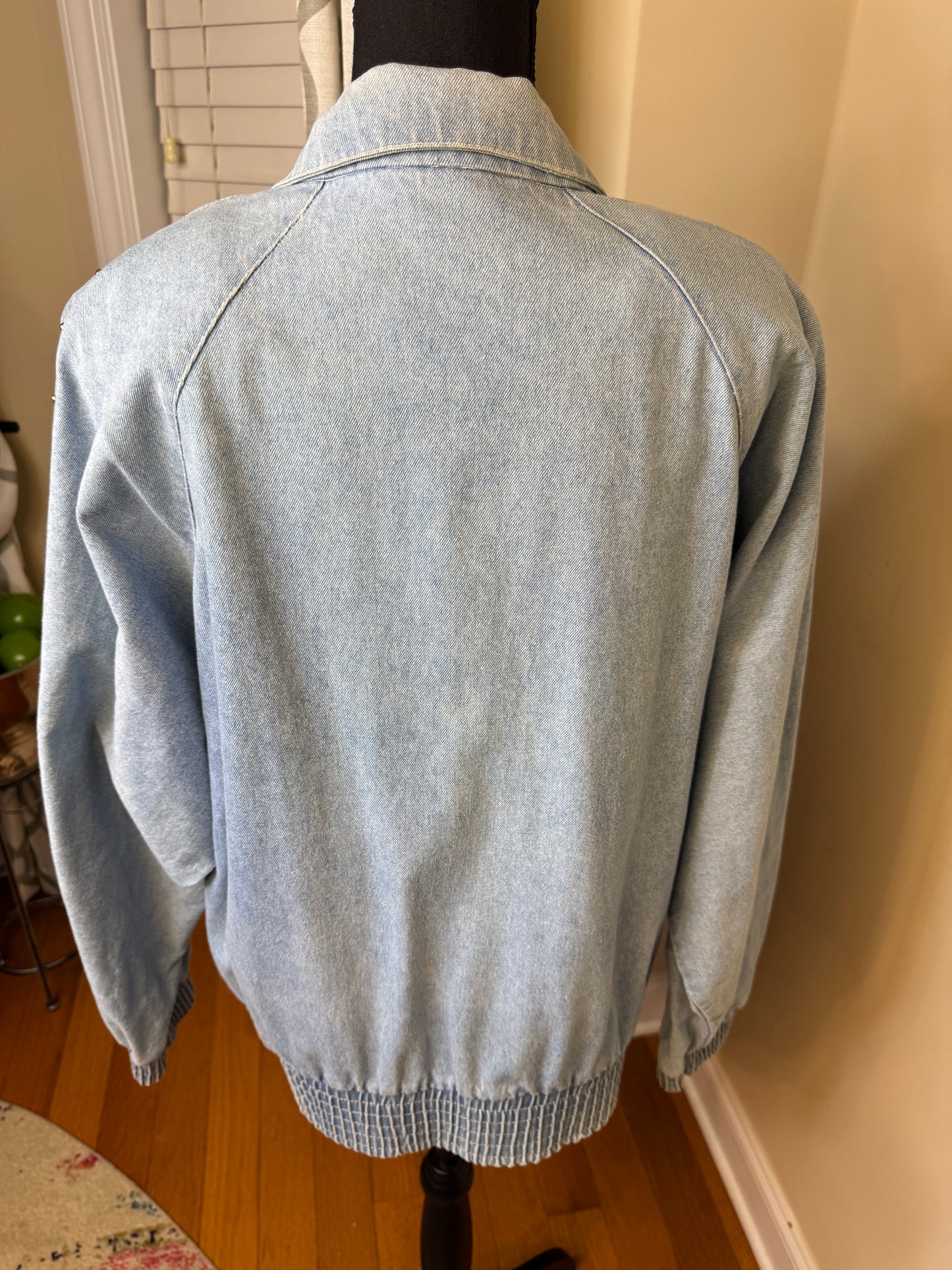 PADO of California Bejeweled Denim Bomber