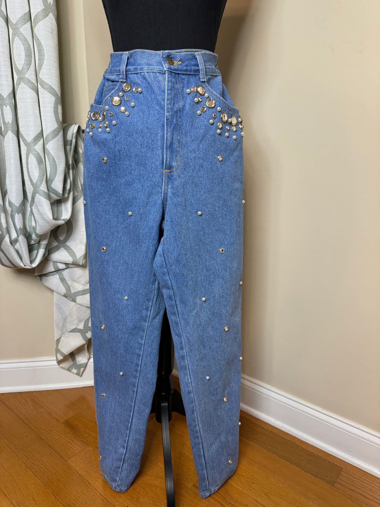 80s Bejeweled/Pearl Monique Jeans