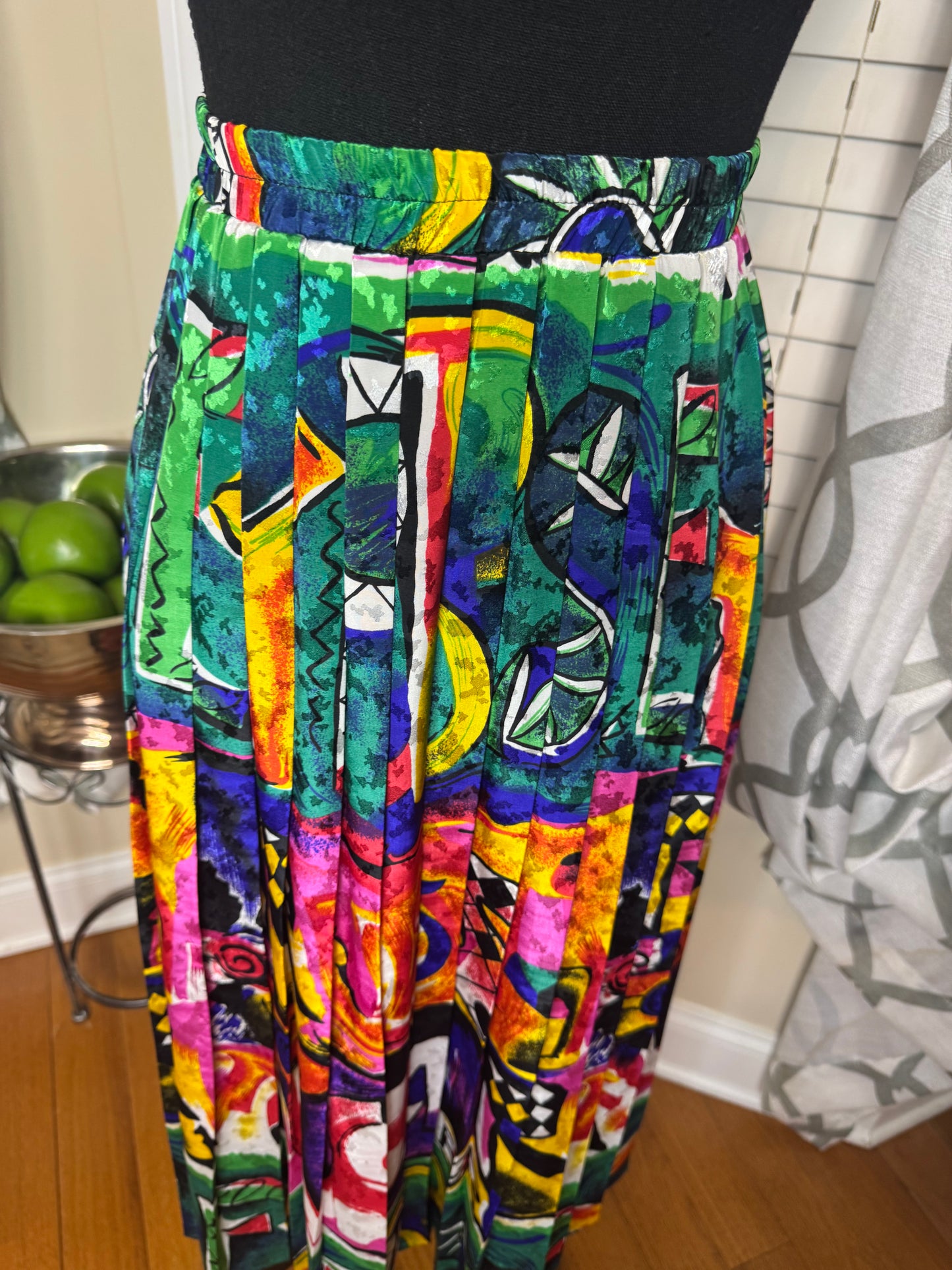 Vintage Abstract Print Skirt