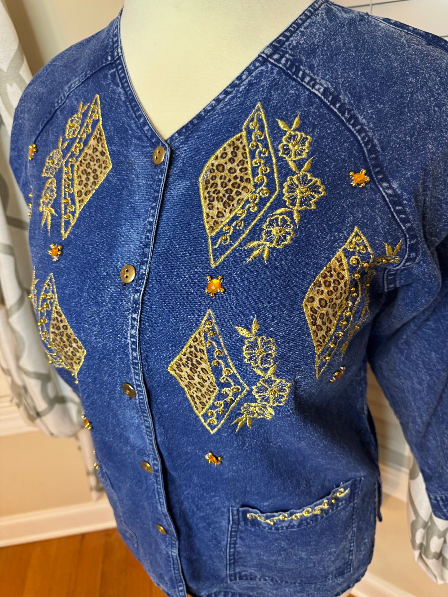 Vintage Conqueta Denim Embroidered Jacket/Shirt