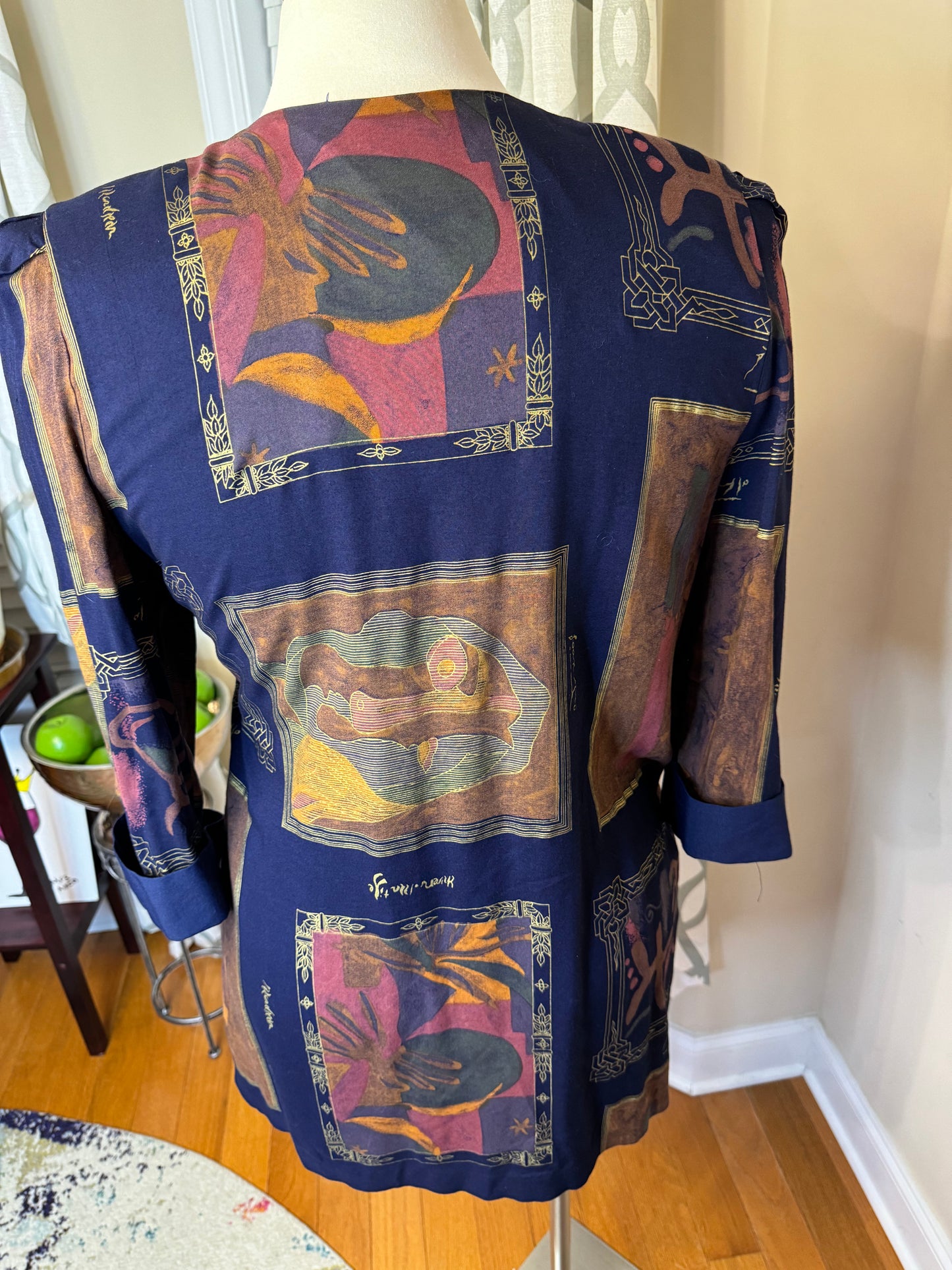 Vtg Muted Tone Open Duster Blazer/Duster