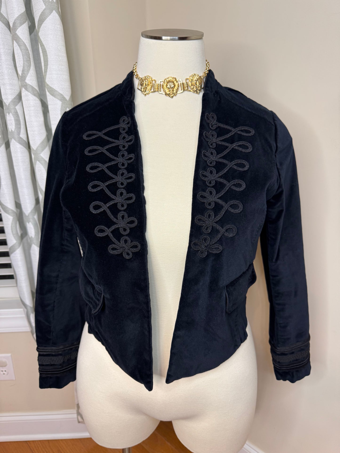 Festi Stretch Velvet Tailored Military Blazer by Torrid