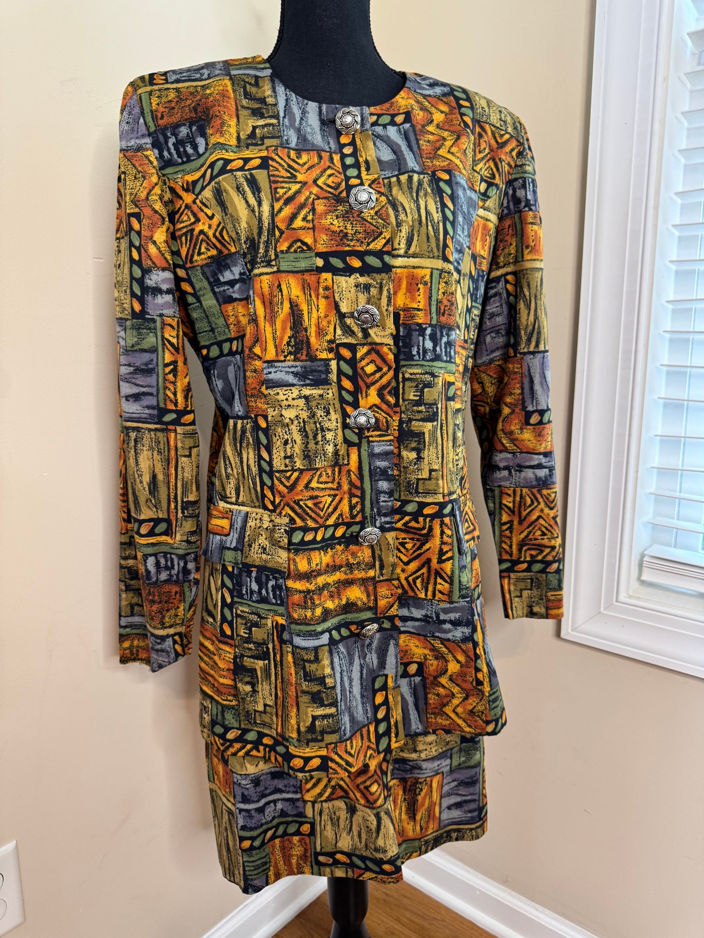 Jeffrey & Dara 2-Piece Muted Tone Vtg Skirt Set