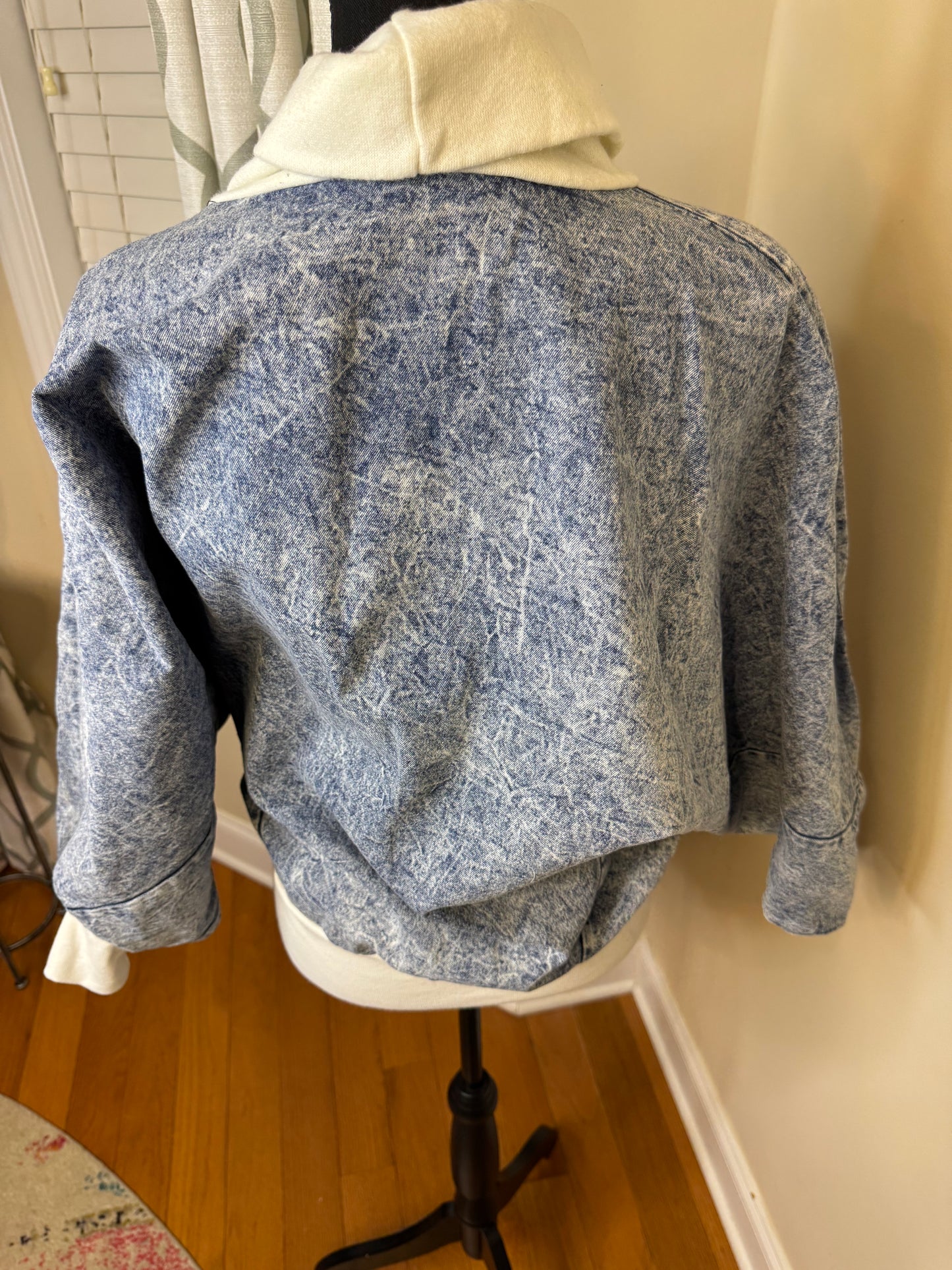 Body by Bishop Acid Wash Denim Dolman Turtleneck