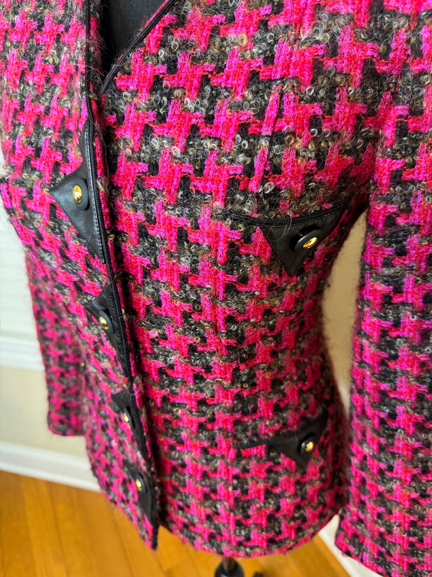 Carlisle Vintage Blazer with Faux Leather Trim