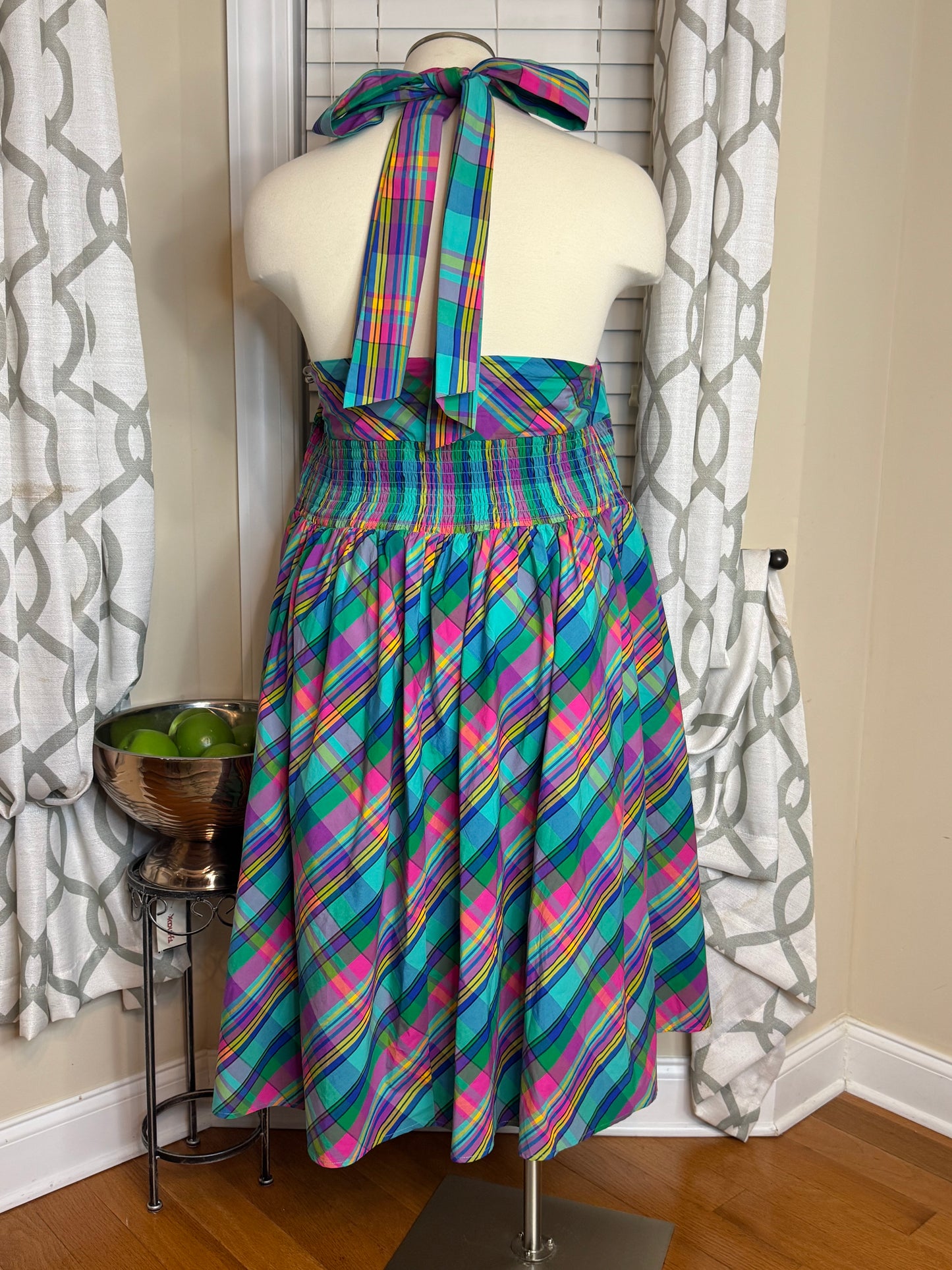 Plaid Halter Dress
