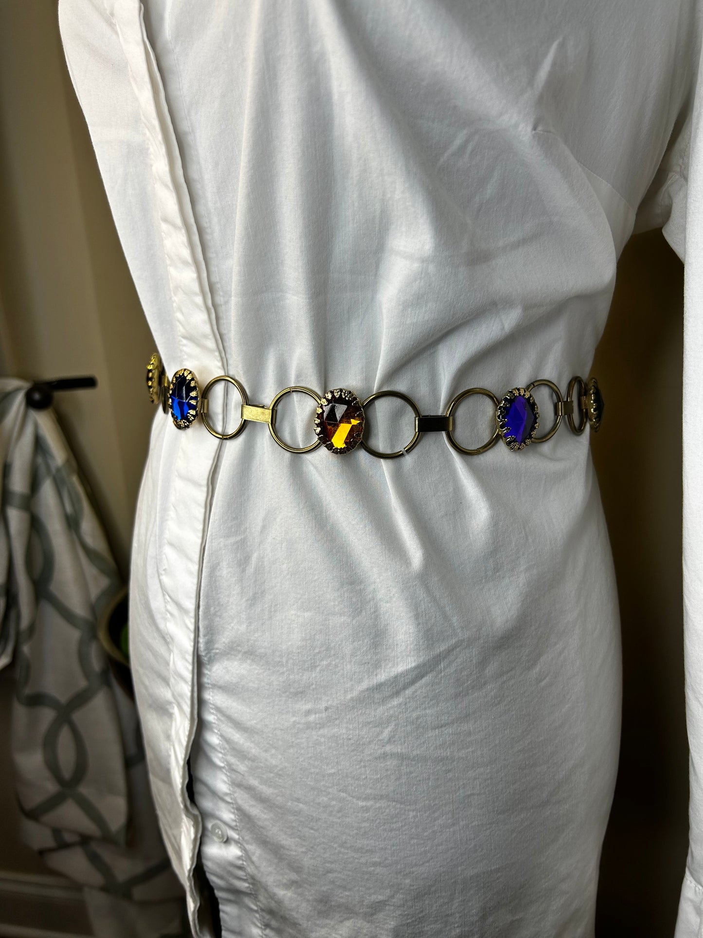Gold Tone Gemstone Belt