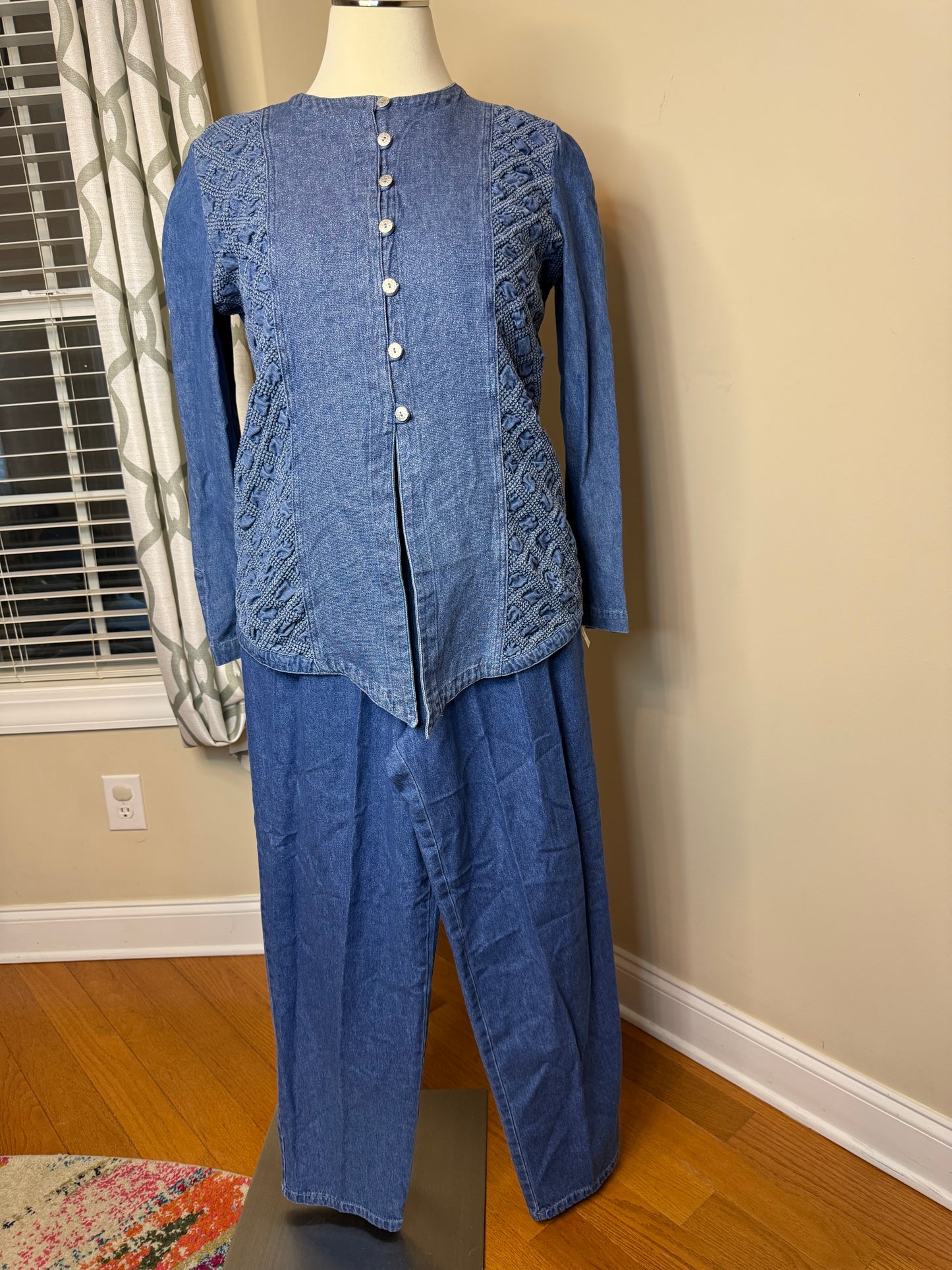D. Frank Vintage Denim 2-Piece Pant Set