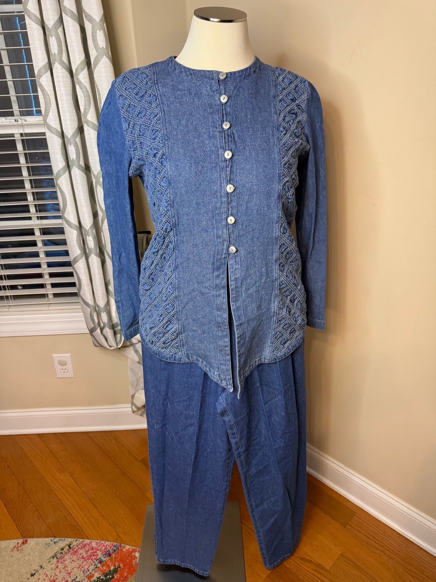 D. Frank Vintage Denim 2-Piece Pant Set