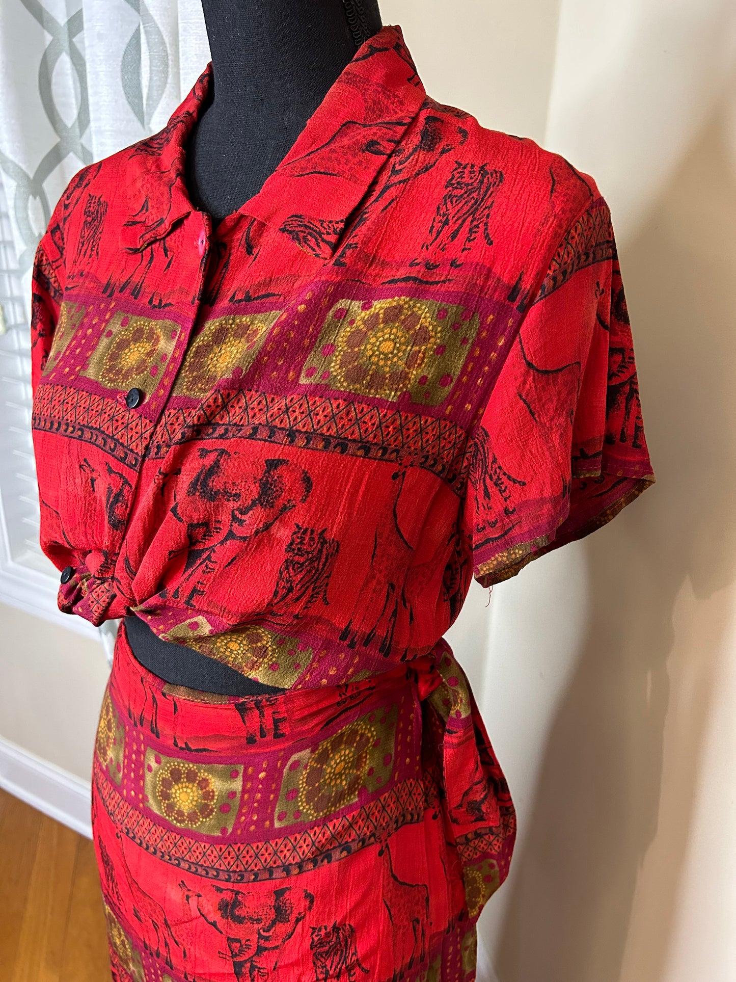 Rikki J 2-Piece Faux Wrap Skirt Set
