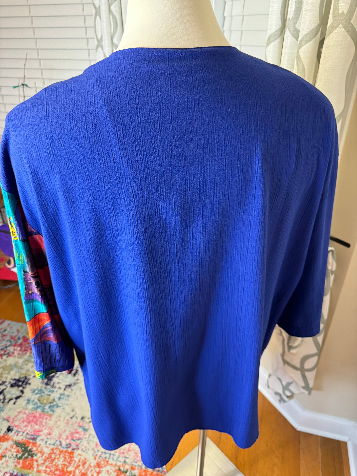 Vtg Abstract Print Plus Size Shirt