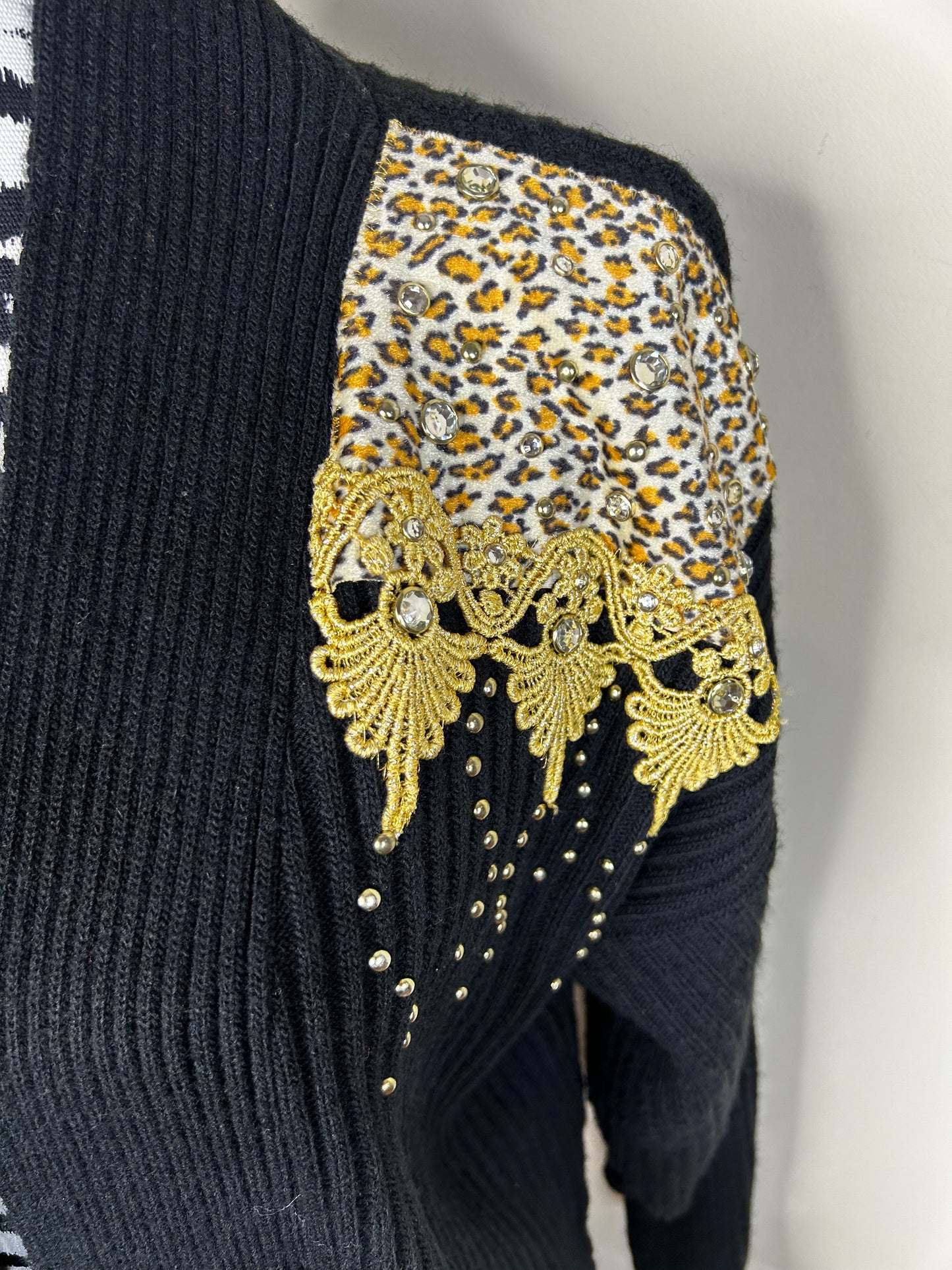 Vintage FOCUS Bejeweled Open Duster