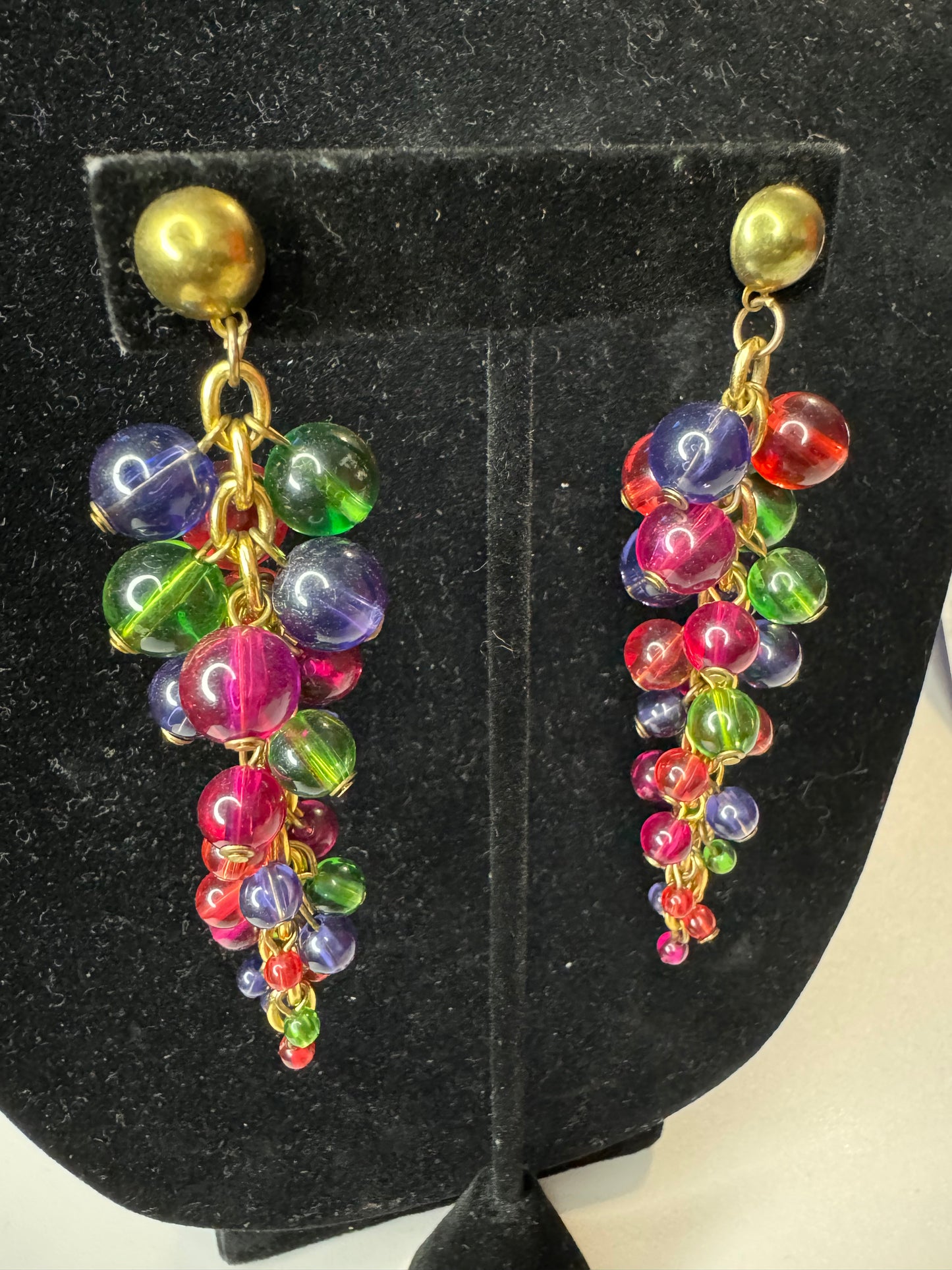 Vtg Dangle Colorful Earrings