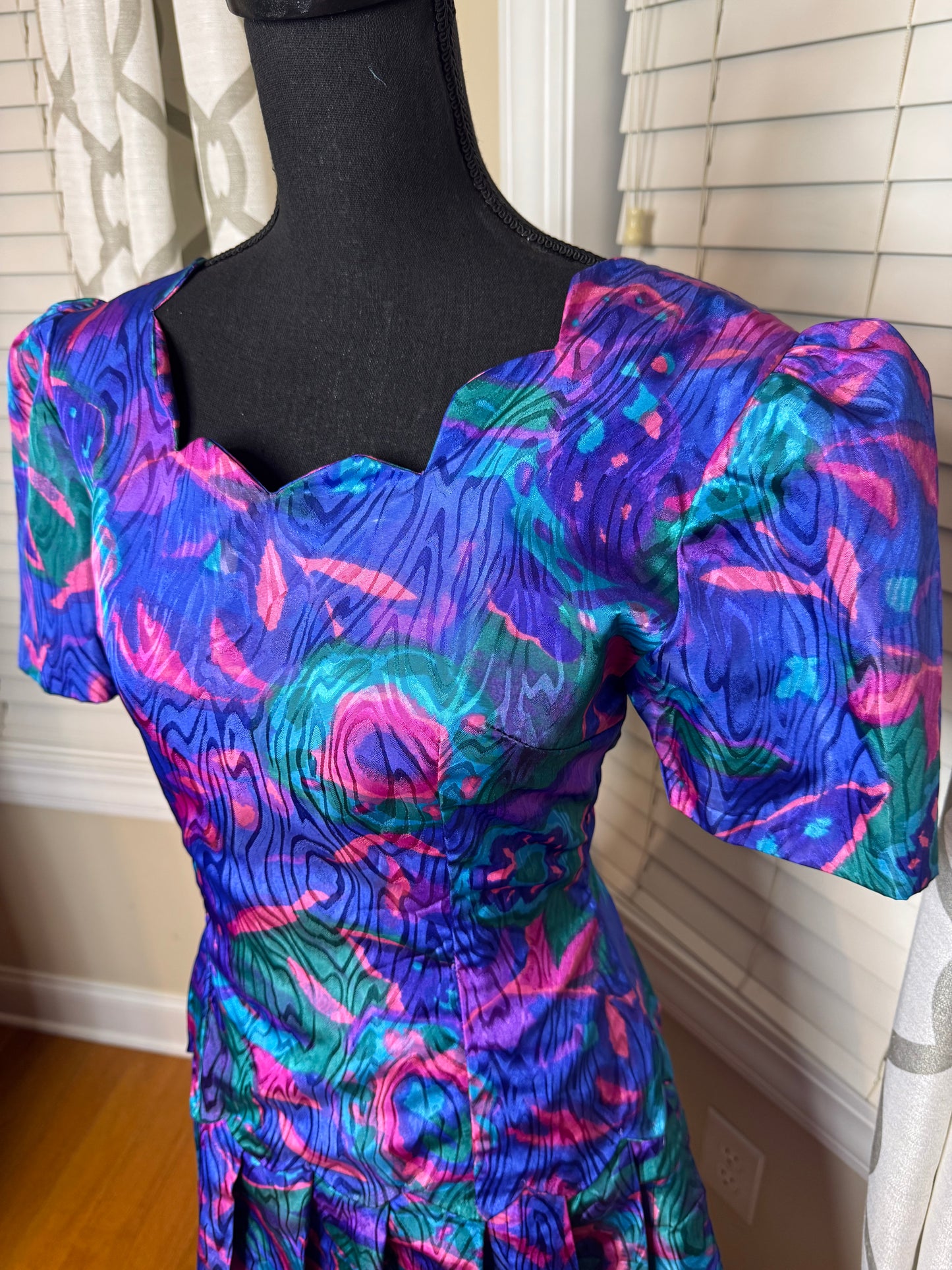 Vintage Abstract Print Dress