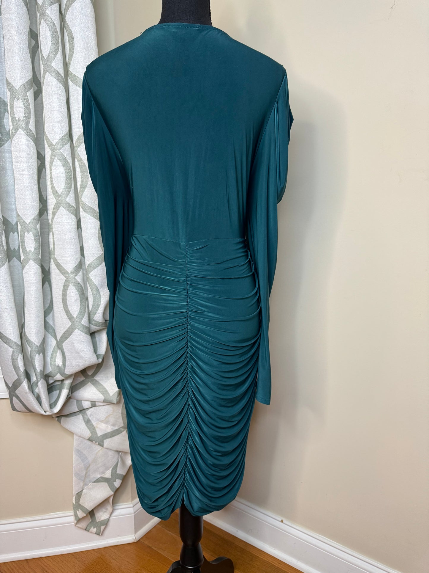 Forever 21+ Hunter Green Dress with Ruching