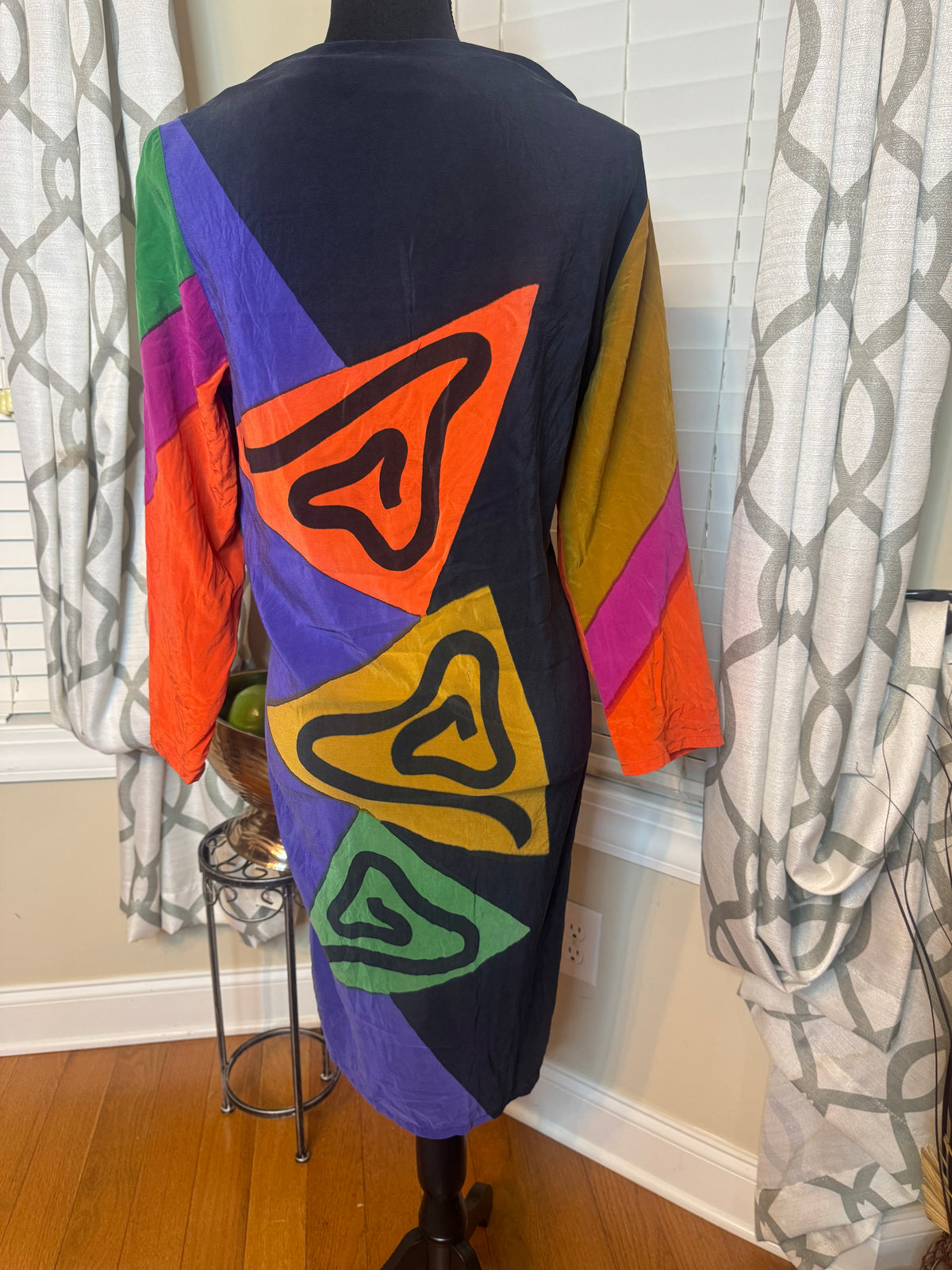 Vtg Mosswear Abstract Print Dress