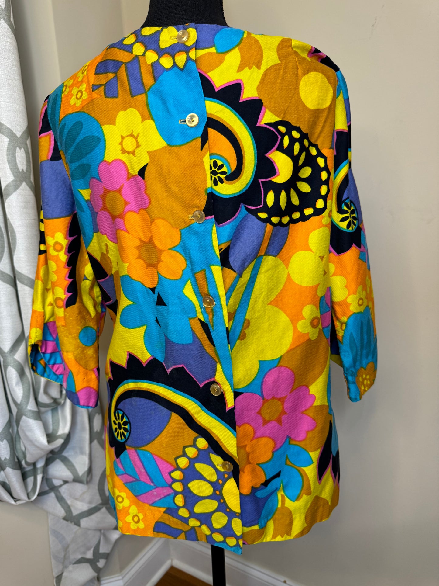 Vtg Sunny South Multicolor Floral Shirt