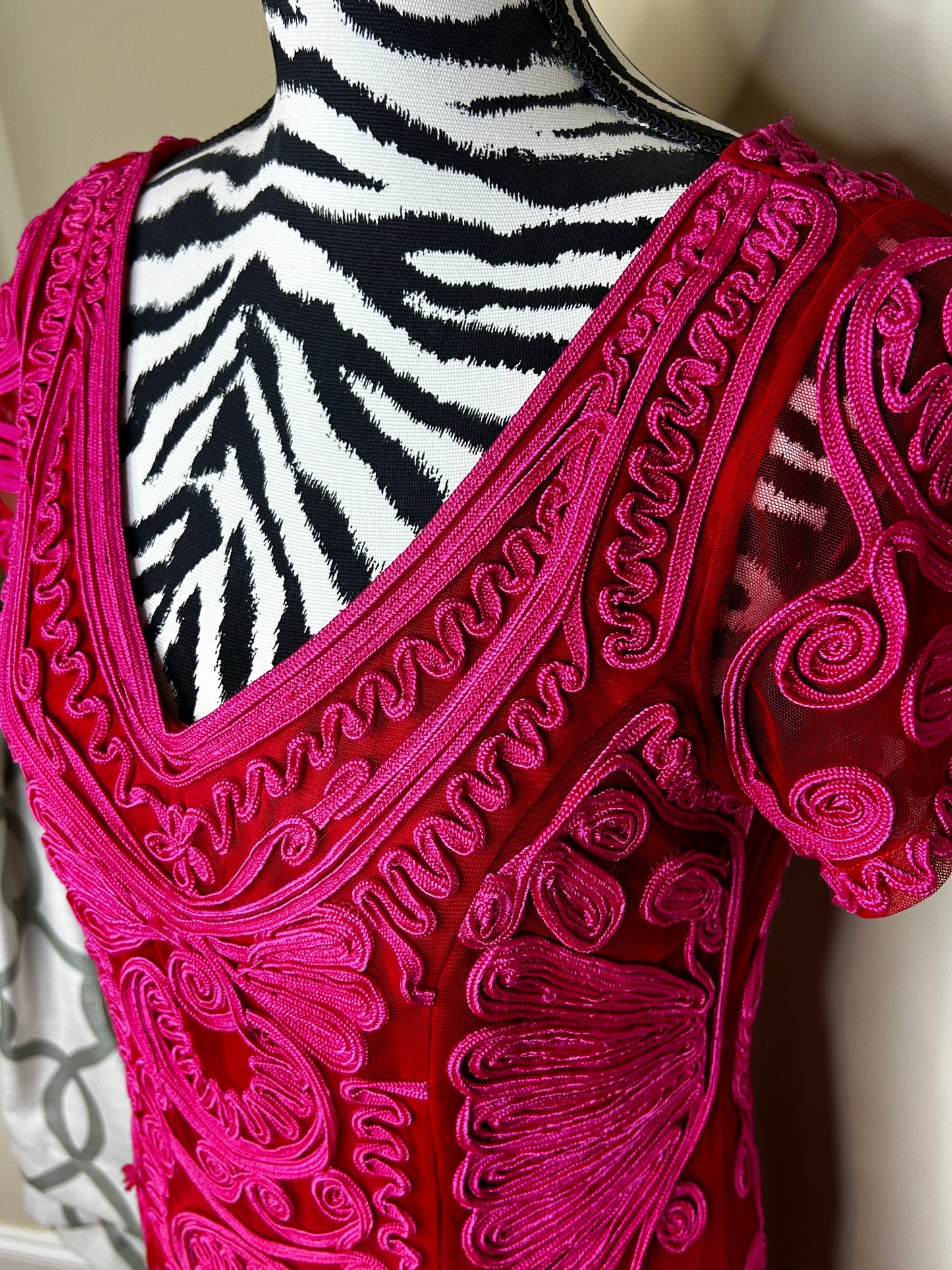 JS Collection Pink Embroidered Dress NWT