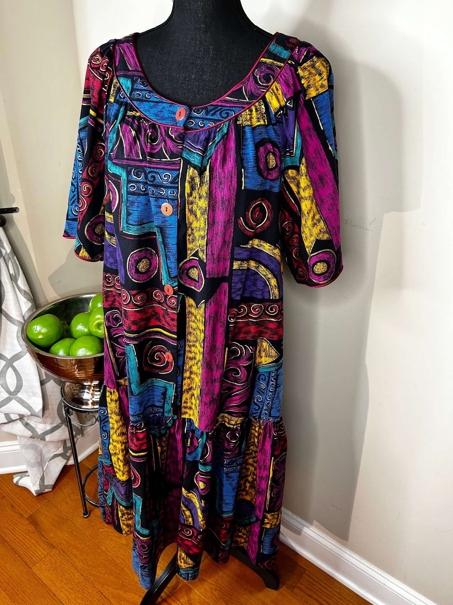 Abstract Print Vintage Dress/Mumu