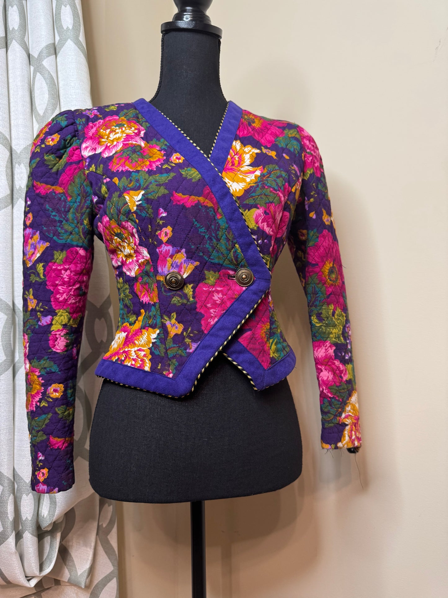 Act I Quilted Vtg Cropped Blazer