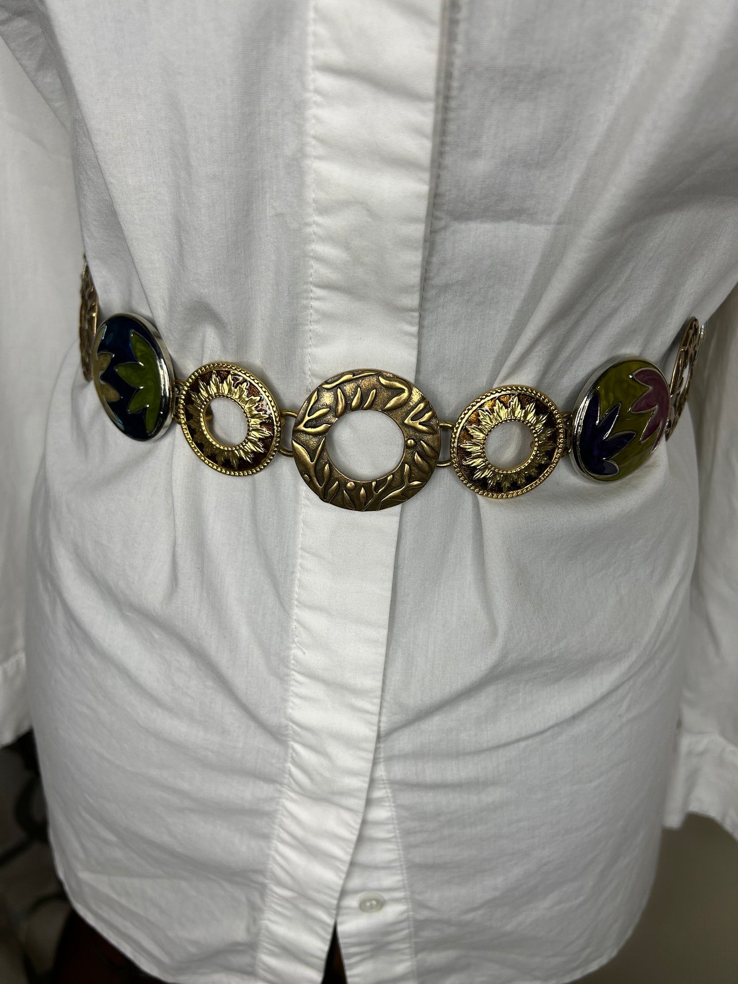 Vintage Chico's Multi Toned Chain Belt
