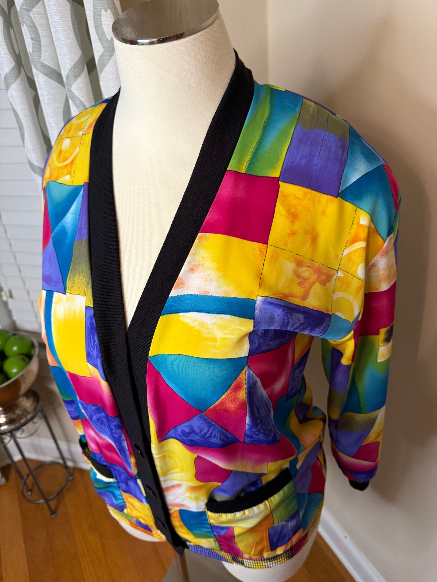 Vintage Peter Popovitch Abstract Print Cardigan