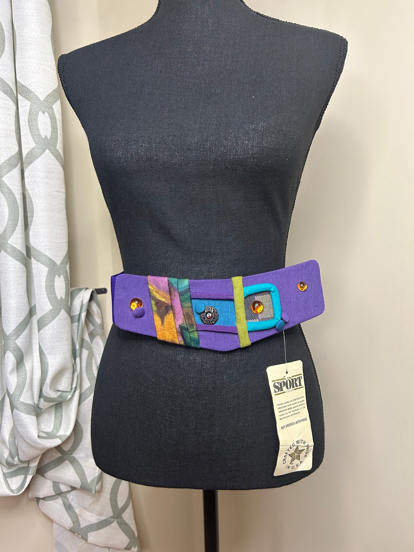 Vintage Sunny Sport by Sunny South Bejeweled Elastic Waist Belt (Deadstock)