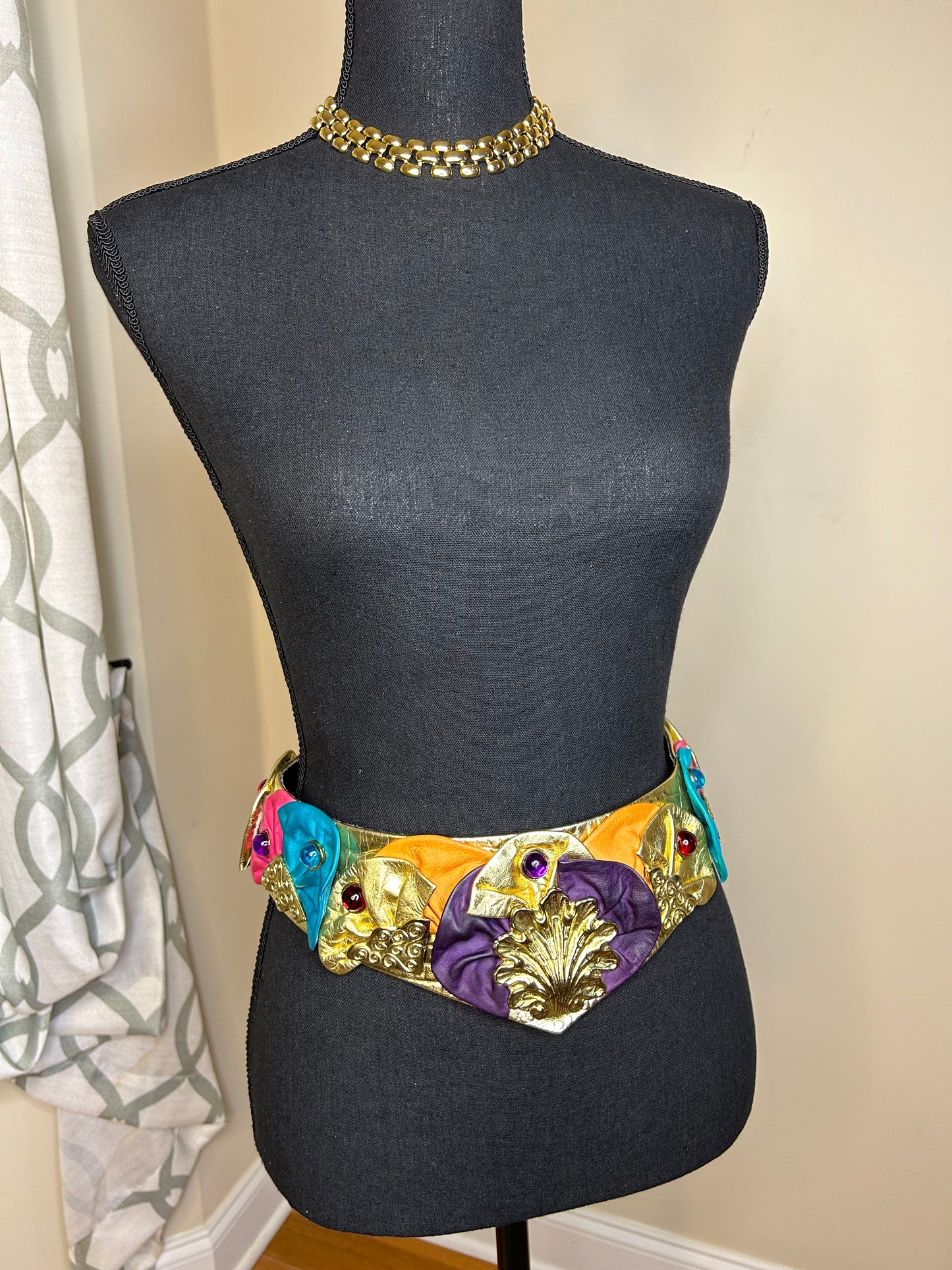 Jeweled Nina Arjani Genuine Leather Belt