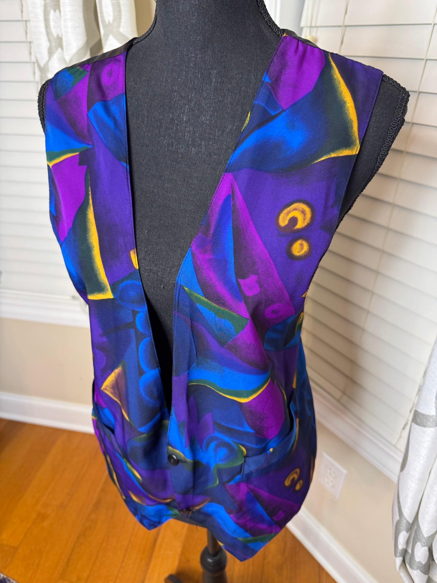 Vintage Lattitudes Abstract Print Vest