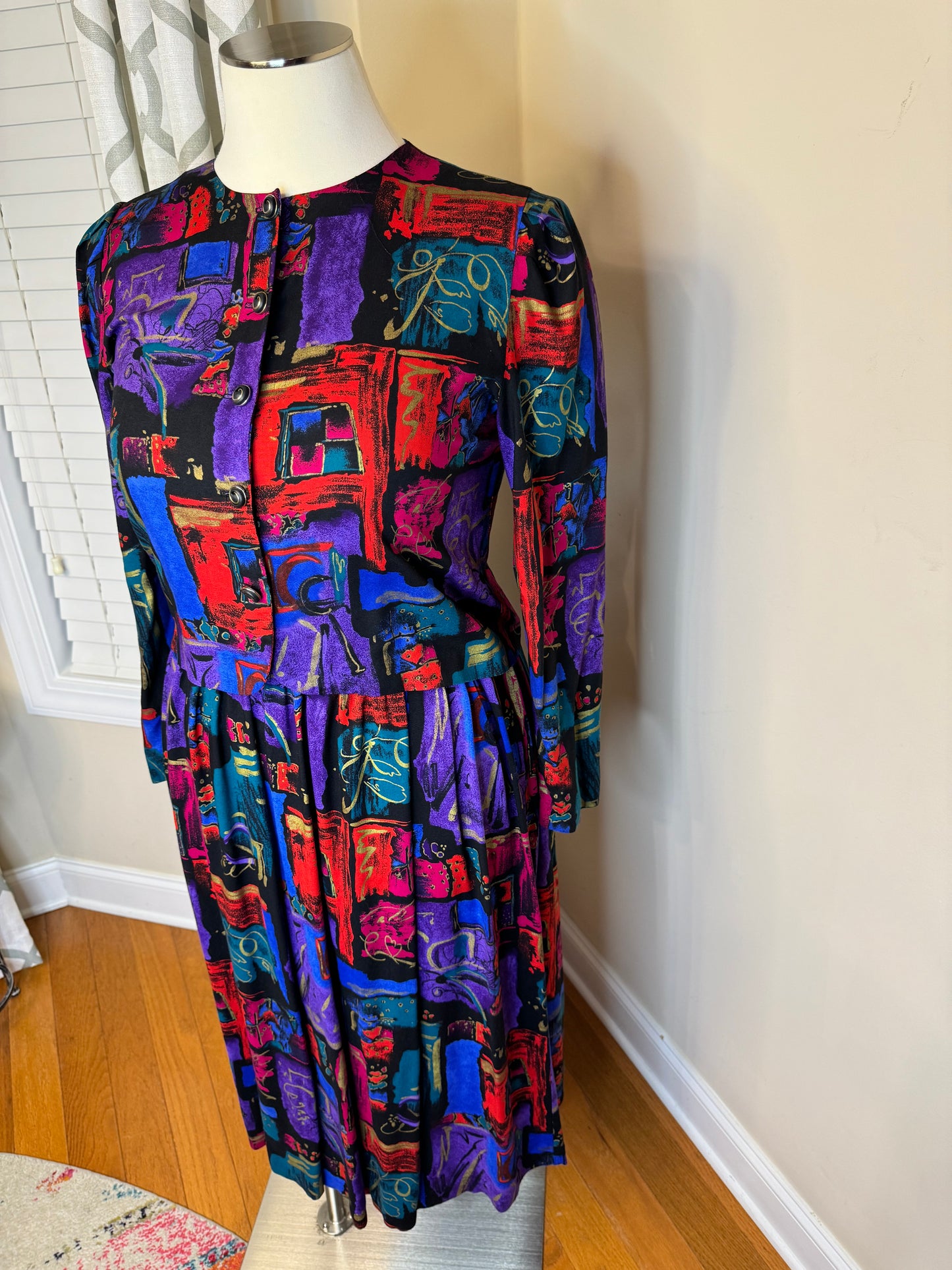 Vtg 2-Piece Abstract Print Set