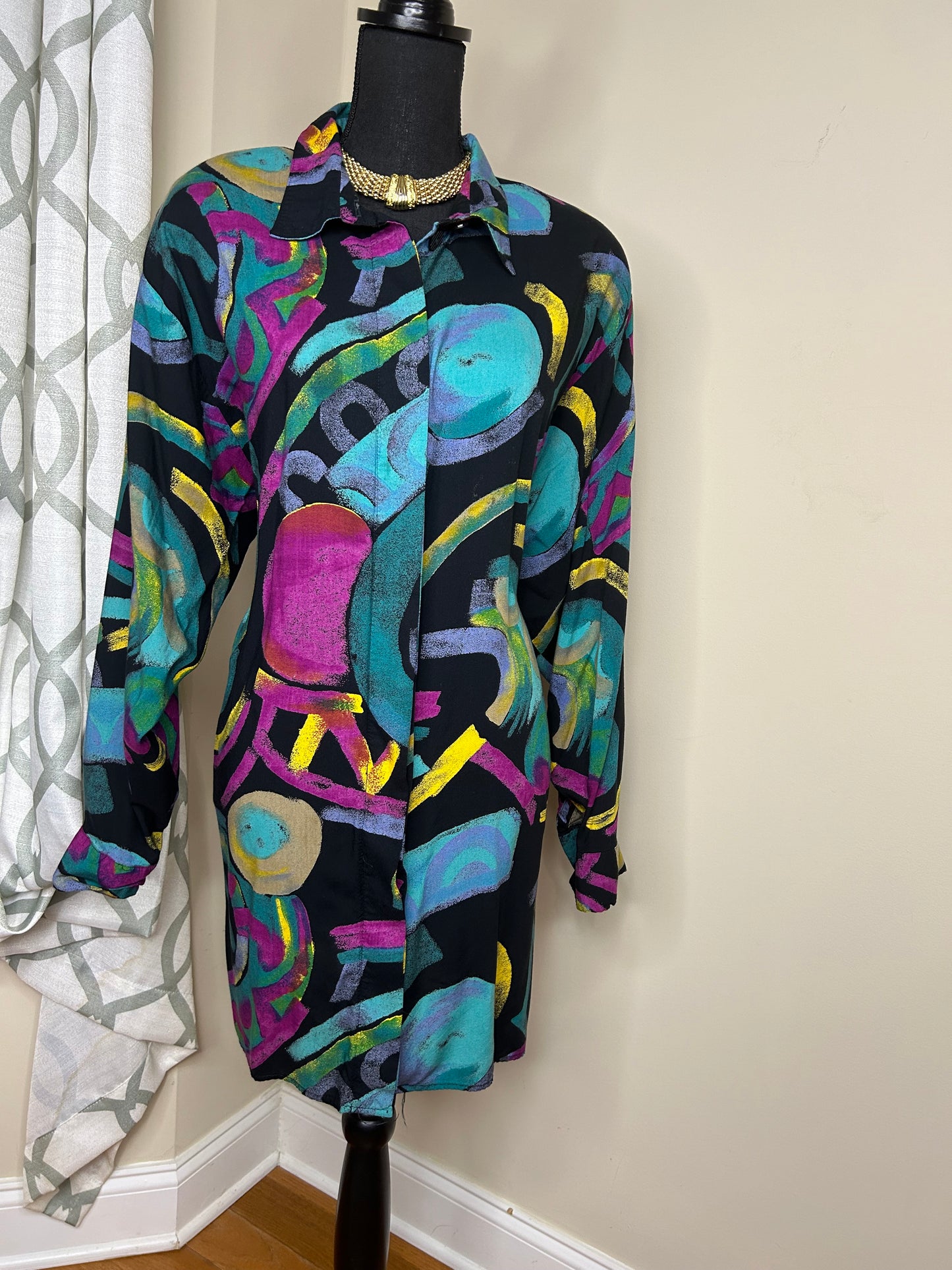 Kathryn Deene Abstract Print Vintage Shirt