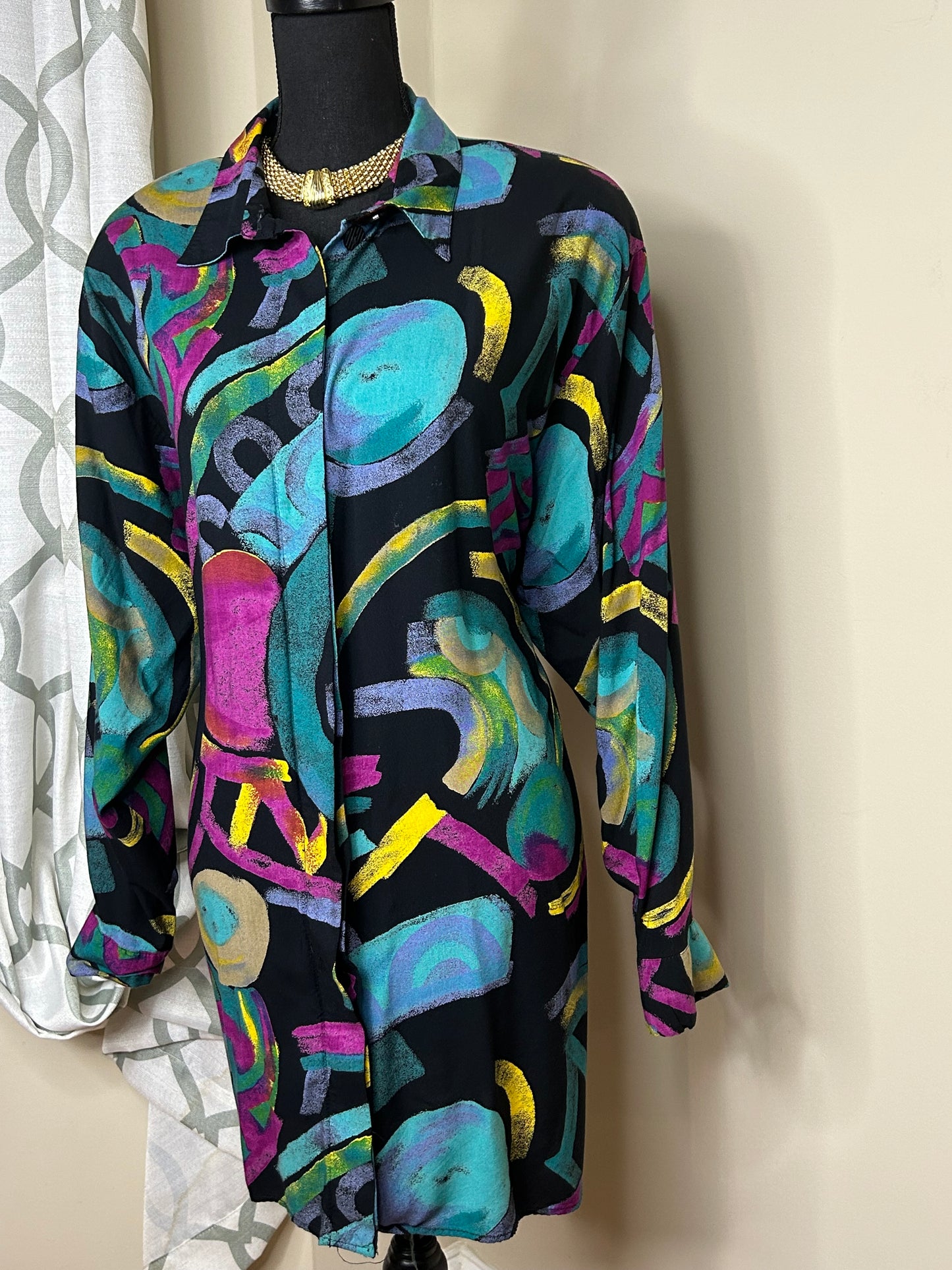 Kathryn Deene Abstract Print Vintage Shirt