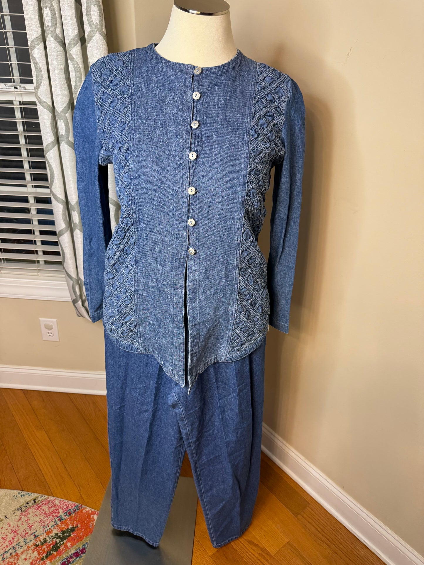 D. Frank Vintage Denim 2-Piece Pant Set